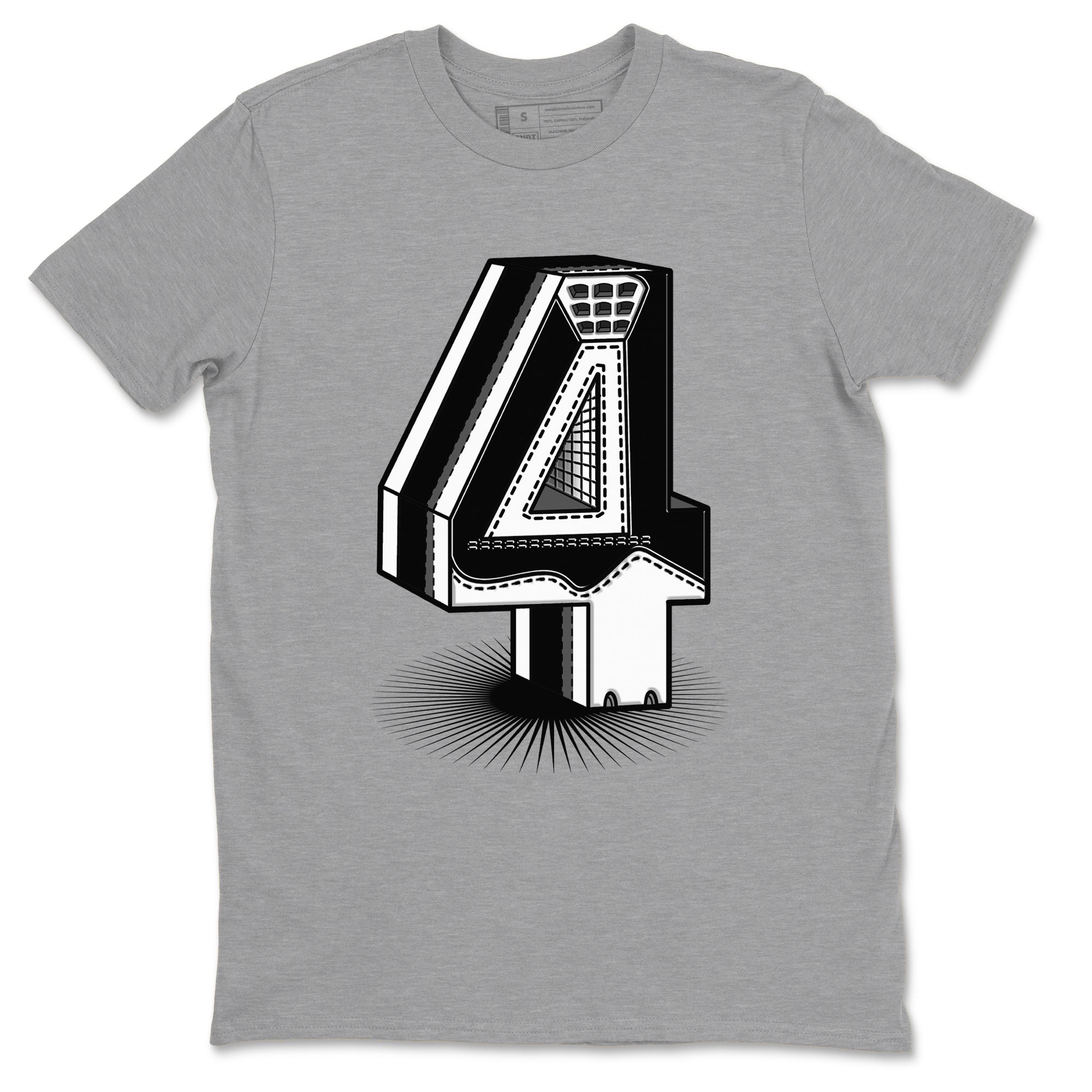 Number Statue snkmatch Tees - Air Jordan 4 White Thunder