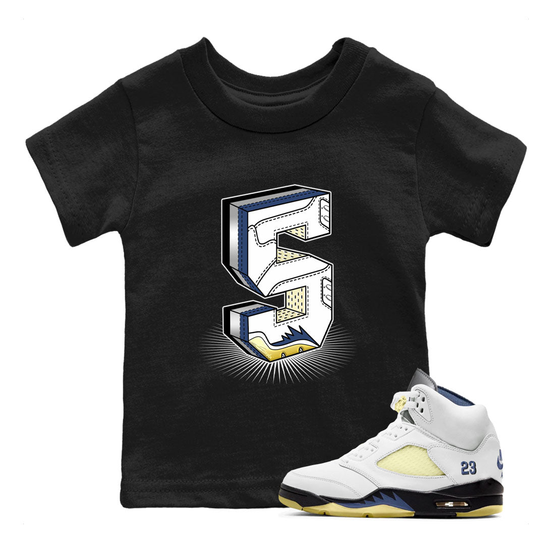 Number Statue snkmatch Tee Kids - Air Jordan 5 A Ma Maniere x Photon Dust