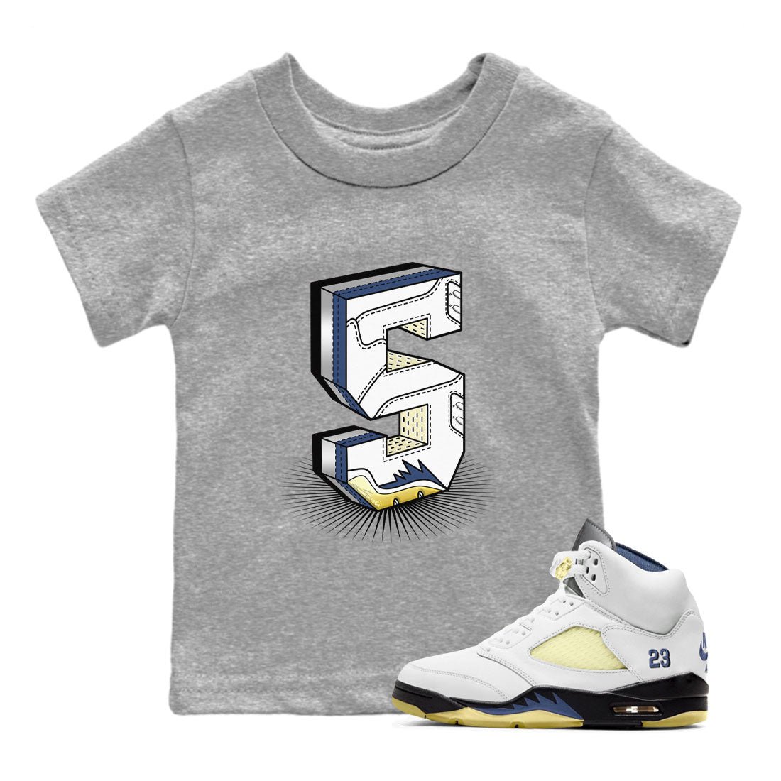 Number Statue snkmatch Tee Kids - Air Jordan 5 A Ma Maniere x Photon Dust