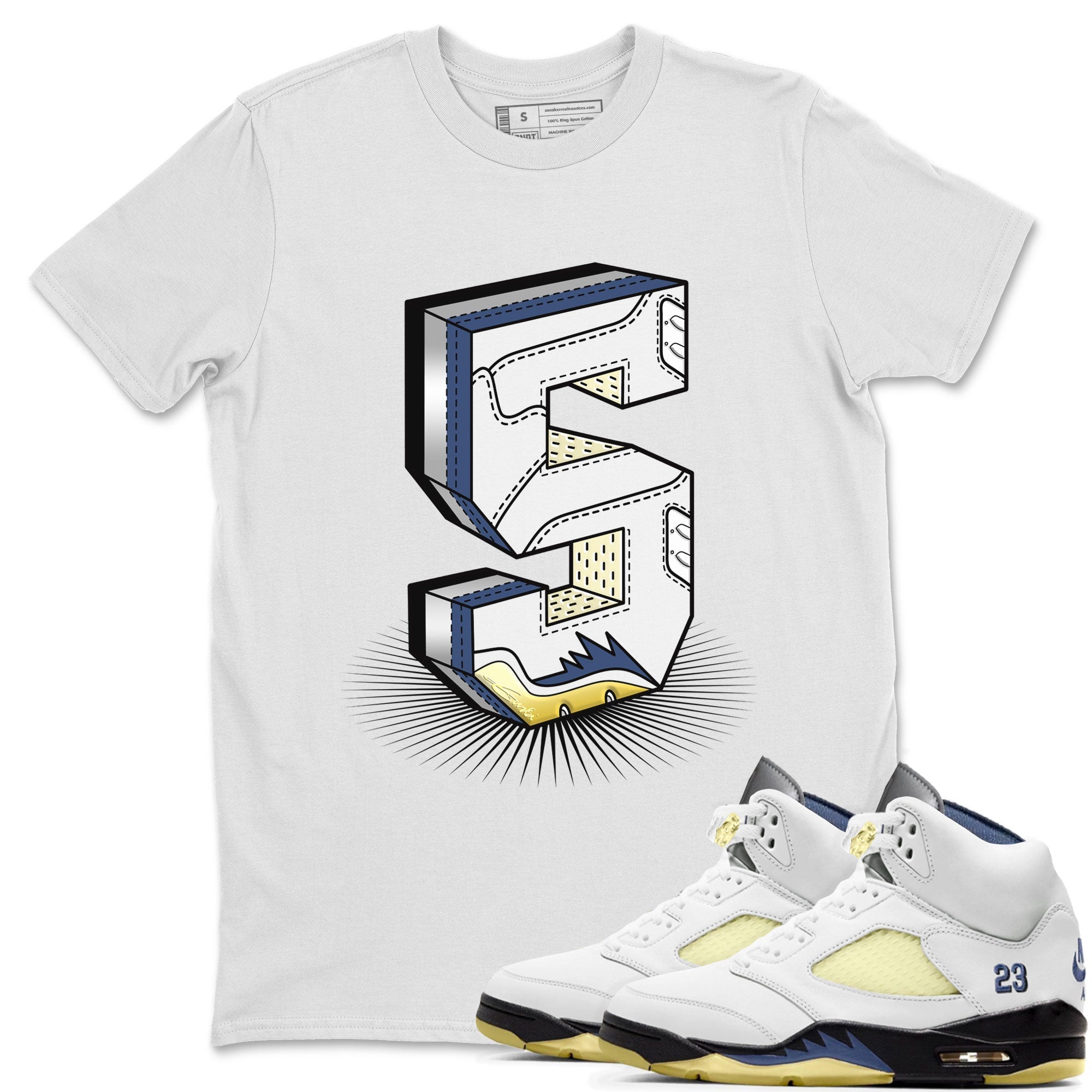 Number Statue snkmatch Tee - Air Jordan 5 A Ma Maniere x Photon Dust