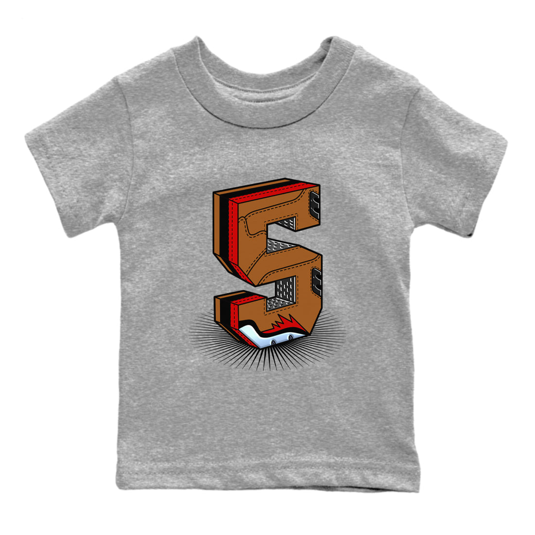 Number Statue snkmatch Tees Kids - Air Jordan 5 Archaeo Brown