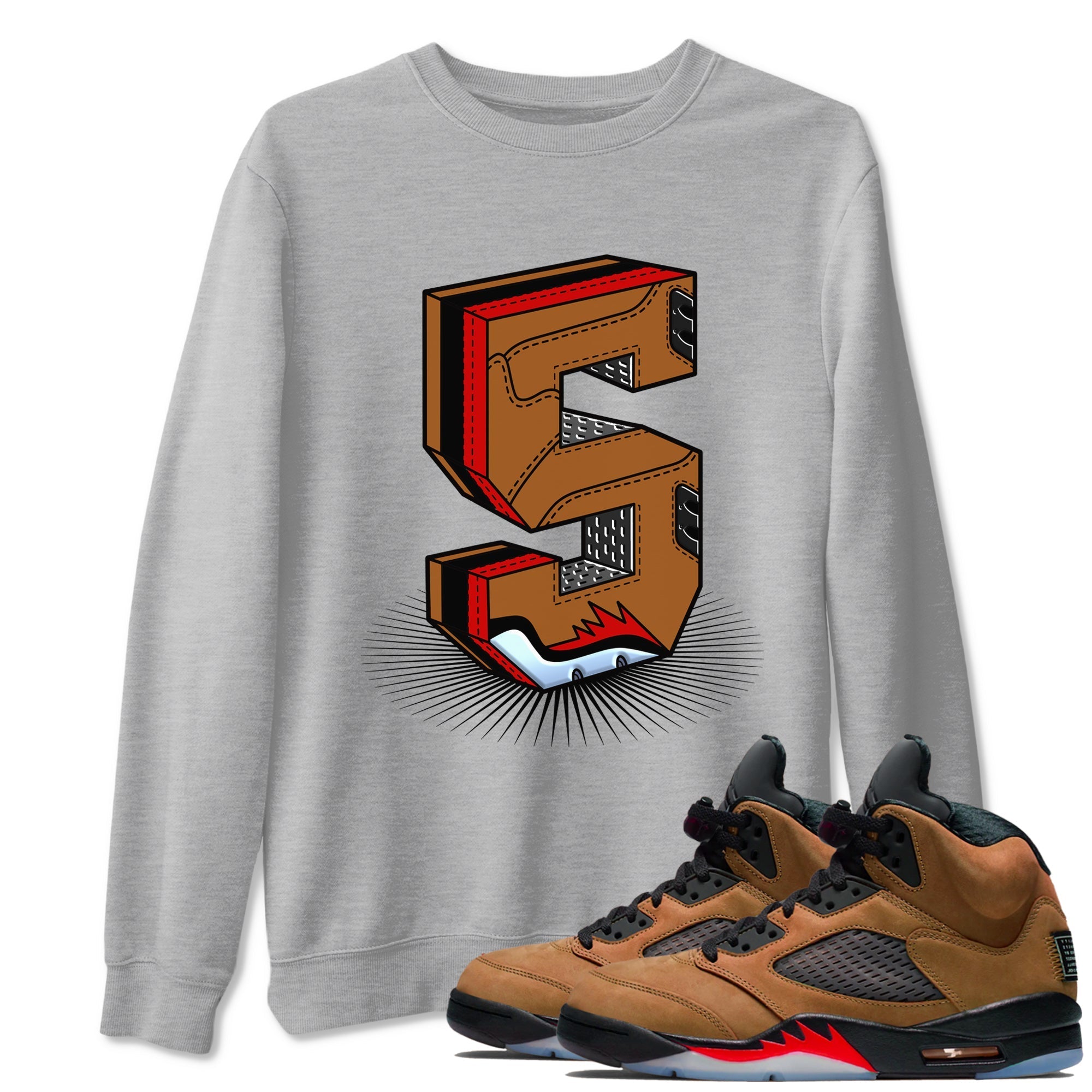 Number Statue snkmatch Tees - Air Jordan 5 Archaeo Brown