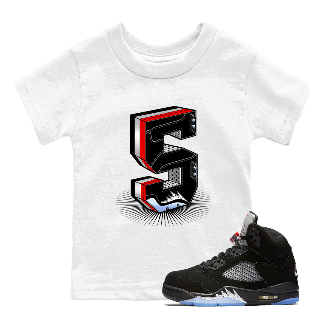 Number Statue snkmatch Tees Kids - Air Jordan 5 Reimagined