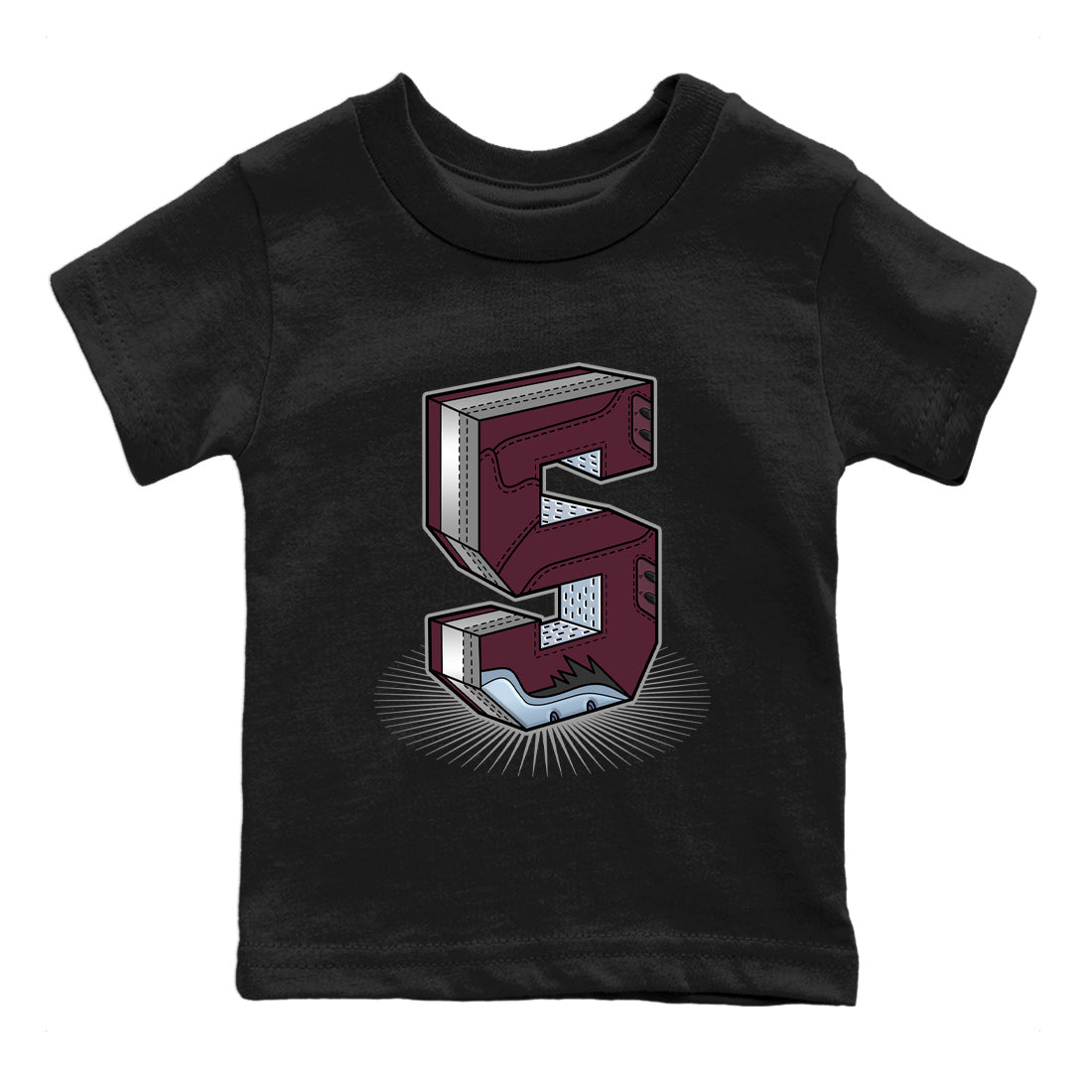 Number Statue Kids Tops - Air Jordan 5 Burgundy