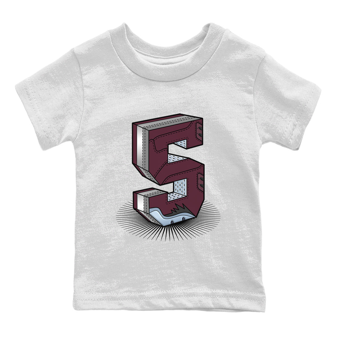 Number Statue Kids Tops - Air Jordan 5 Burgundy