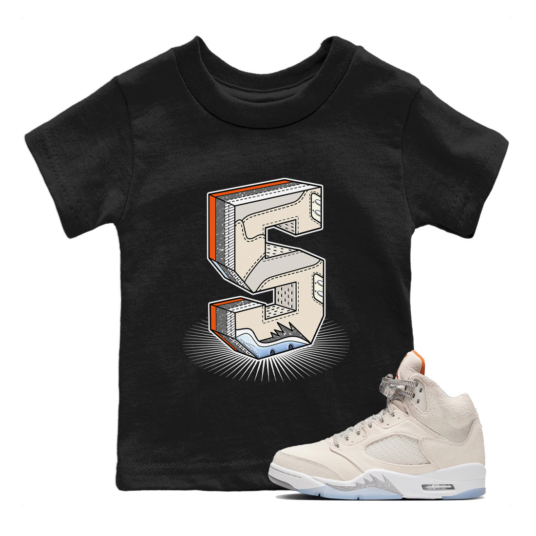 Number Statue Kids Tops - Air Jordan 5 Craft
