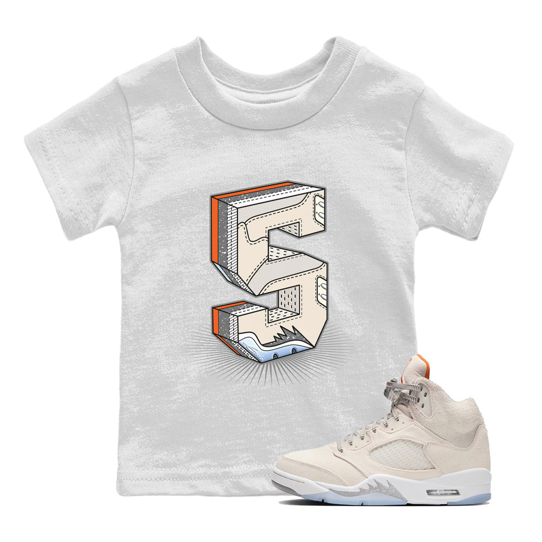 Number Statue Kids Tops - Air Jordan 5 Craft