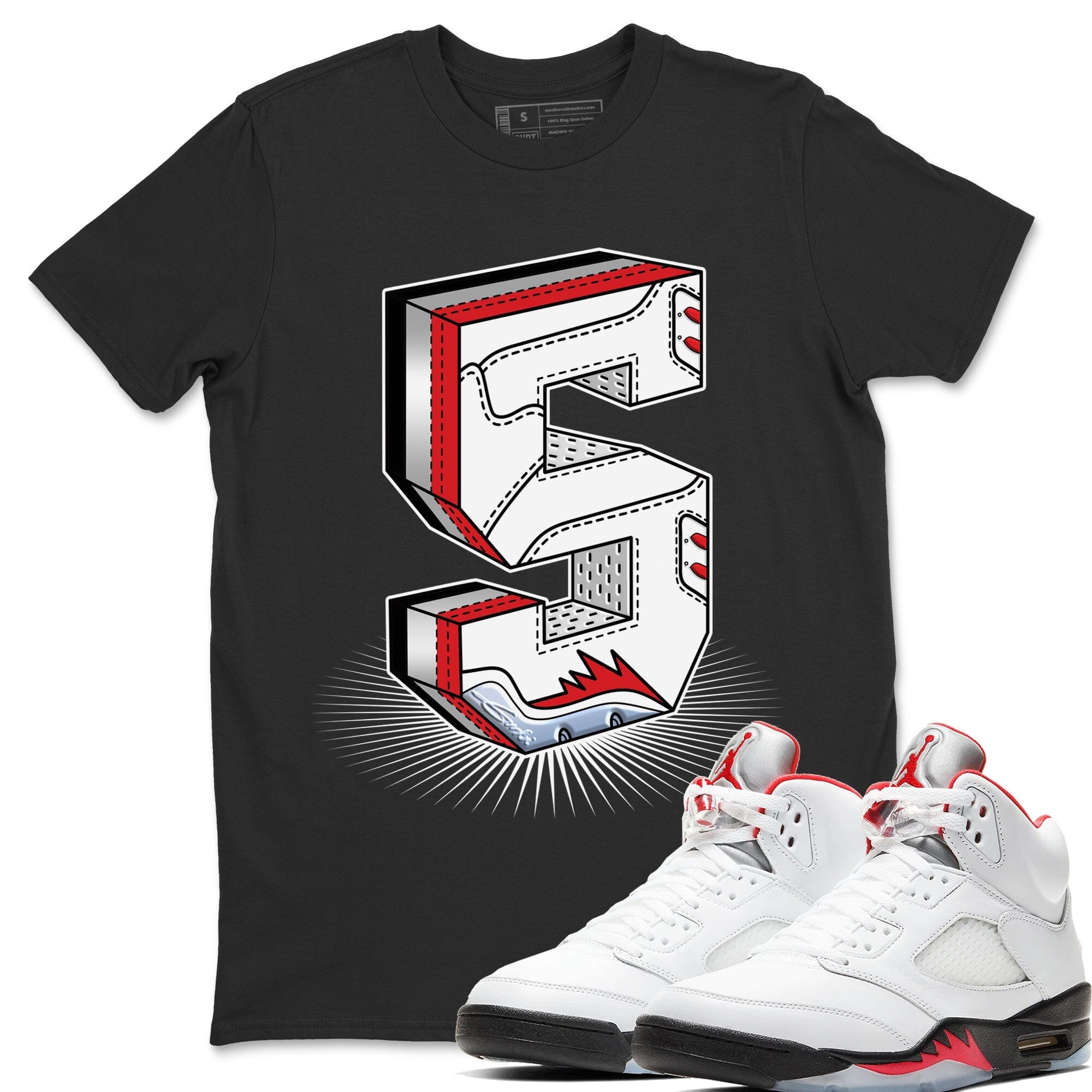 Number Statue Unisex Tops - Air Jordan 5 Fire Red