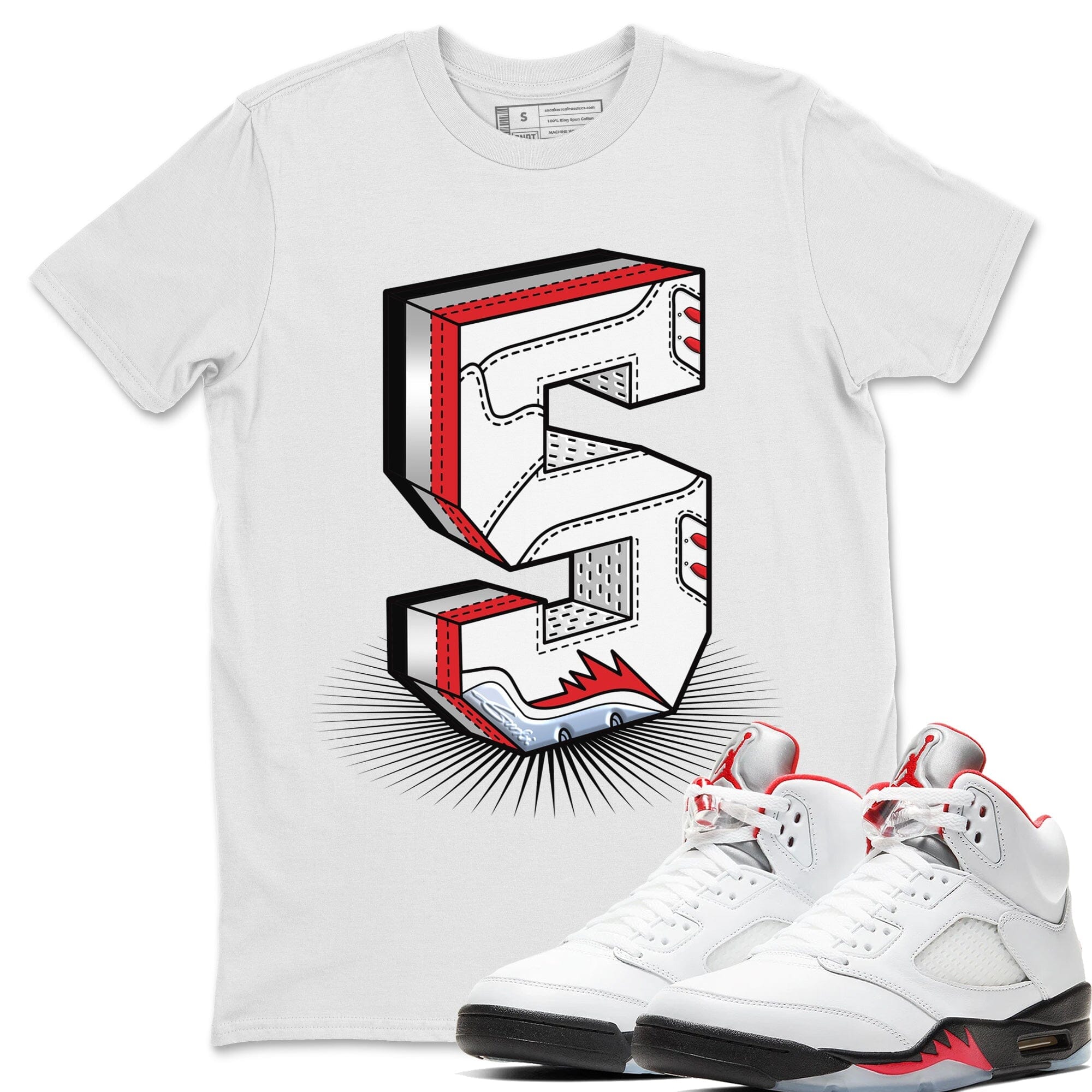 Number Statue Unisex Tops - Air Jordan 5 Fire Red