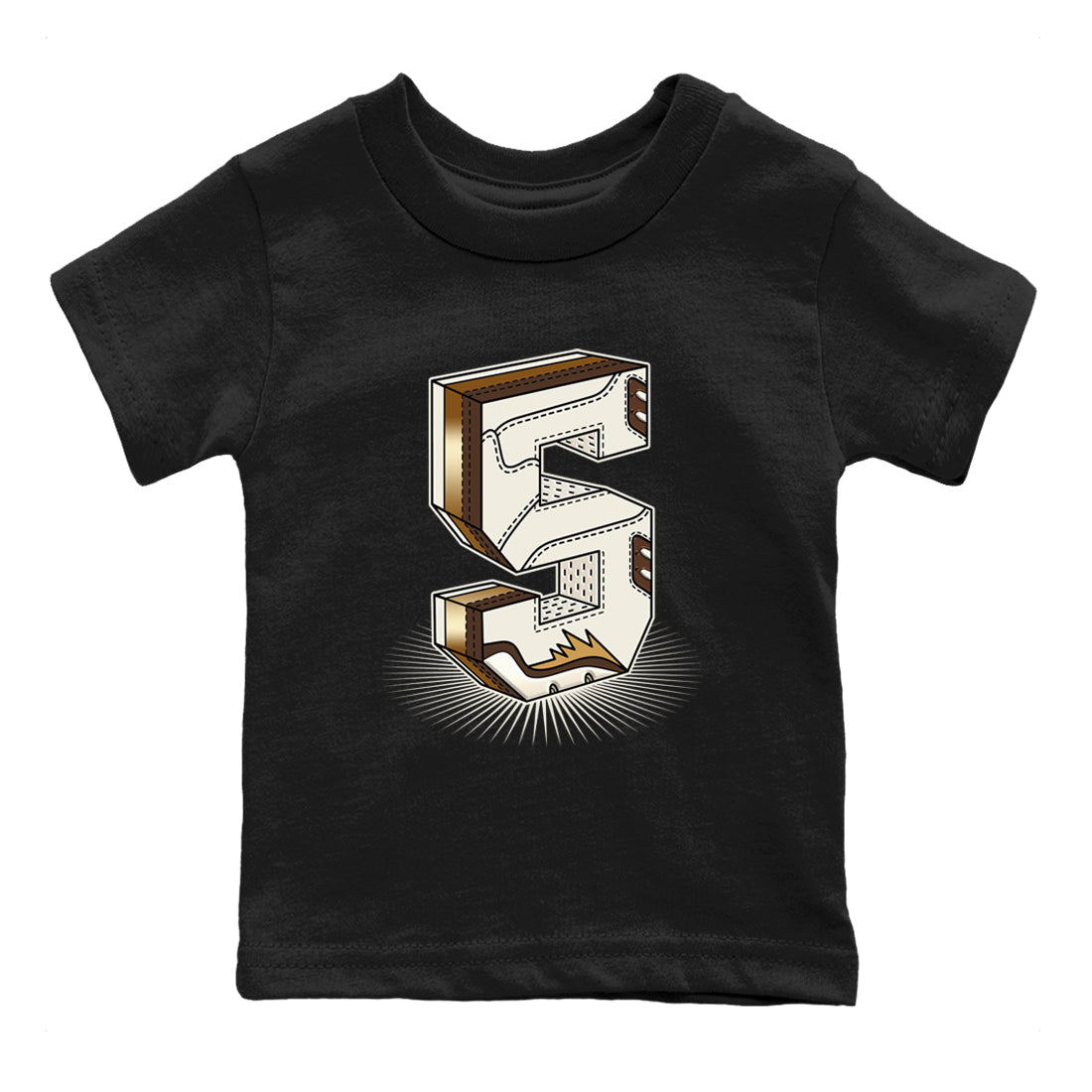 Number Statue snkmatch Tees Kids - Air Jordan 5 Golden Ticket