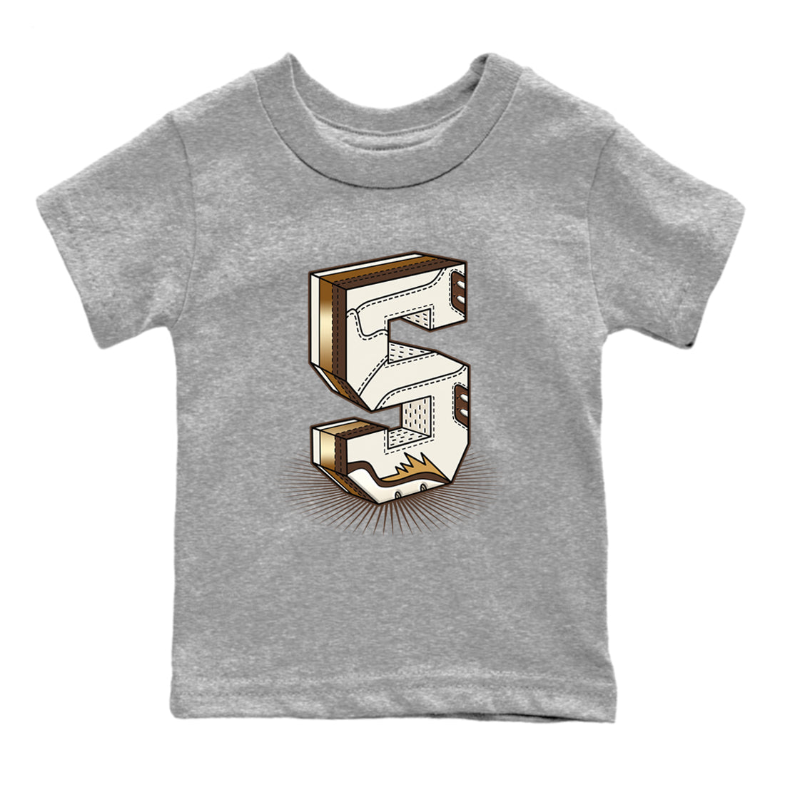 Number Statue snkmatch Tees Kids - Air Jordan 5 Golden Ticket
