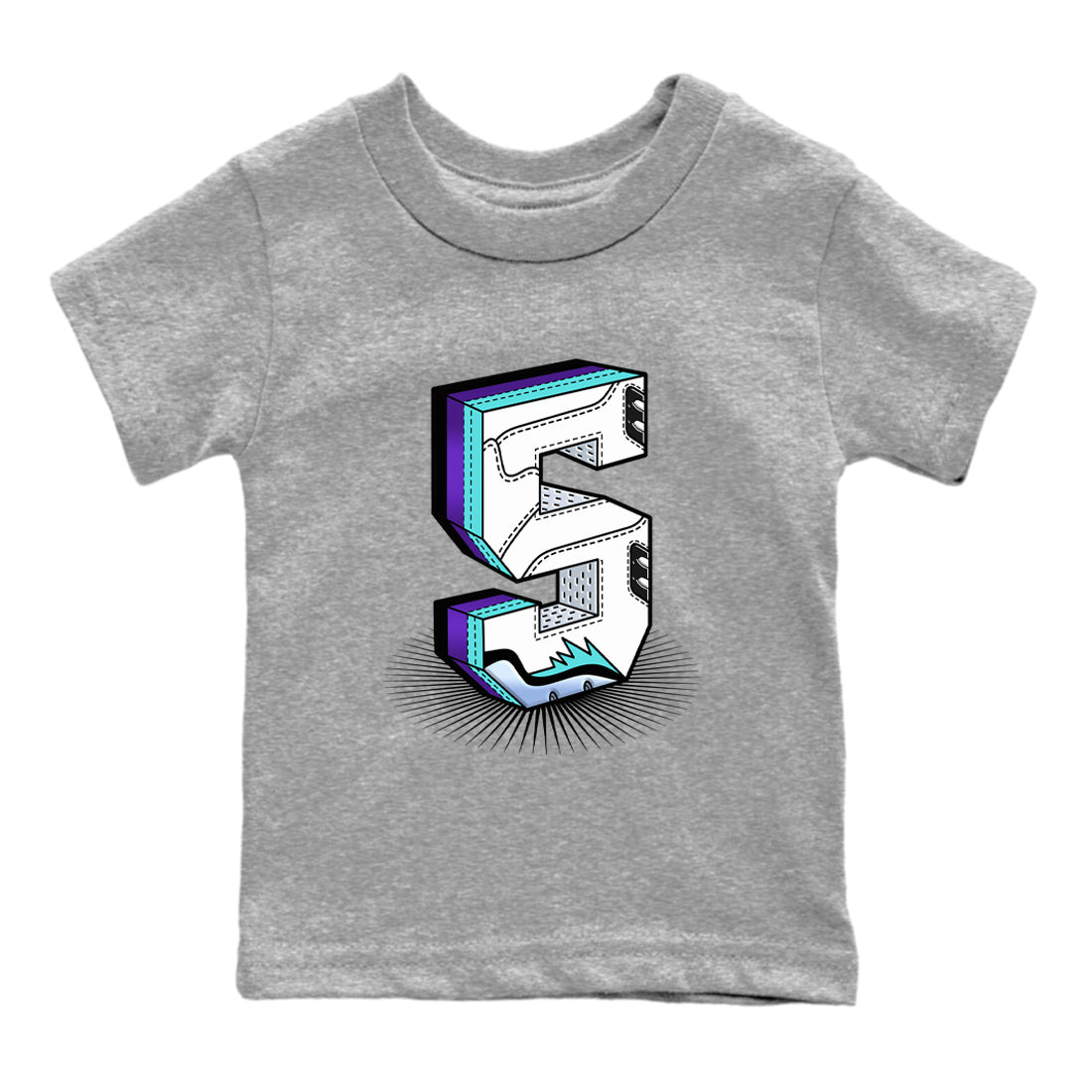 Number Statue snkmatch Tees Kids - Air Jordan 5 Grape