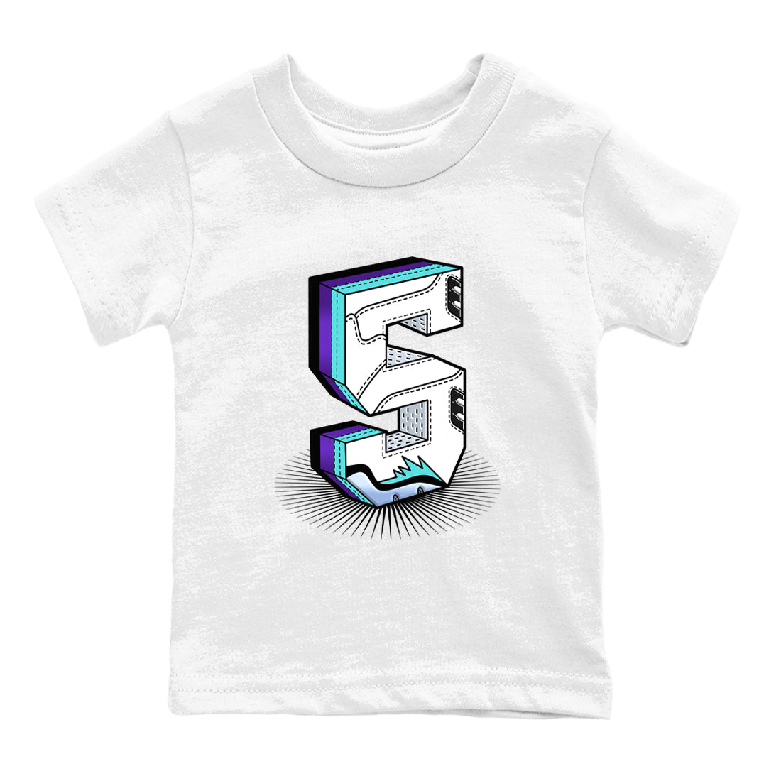 Number Statue snkmatch Tees Kids - Air Jordan 5 Grape