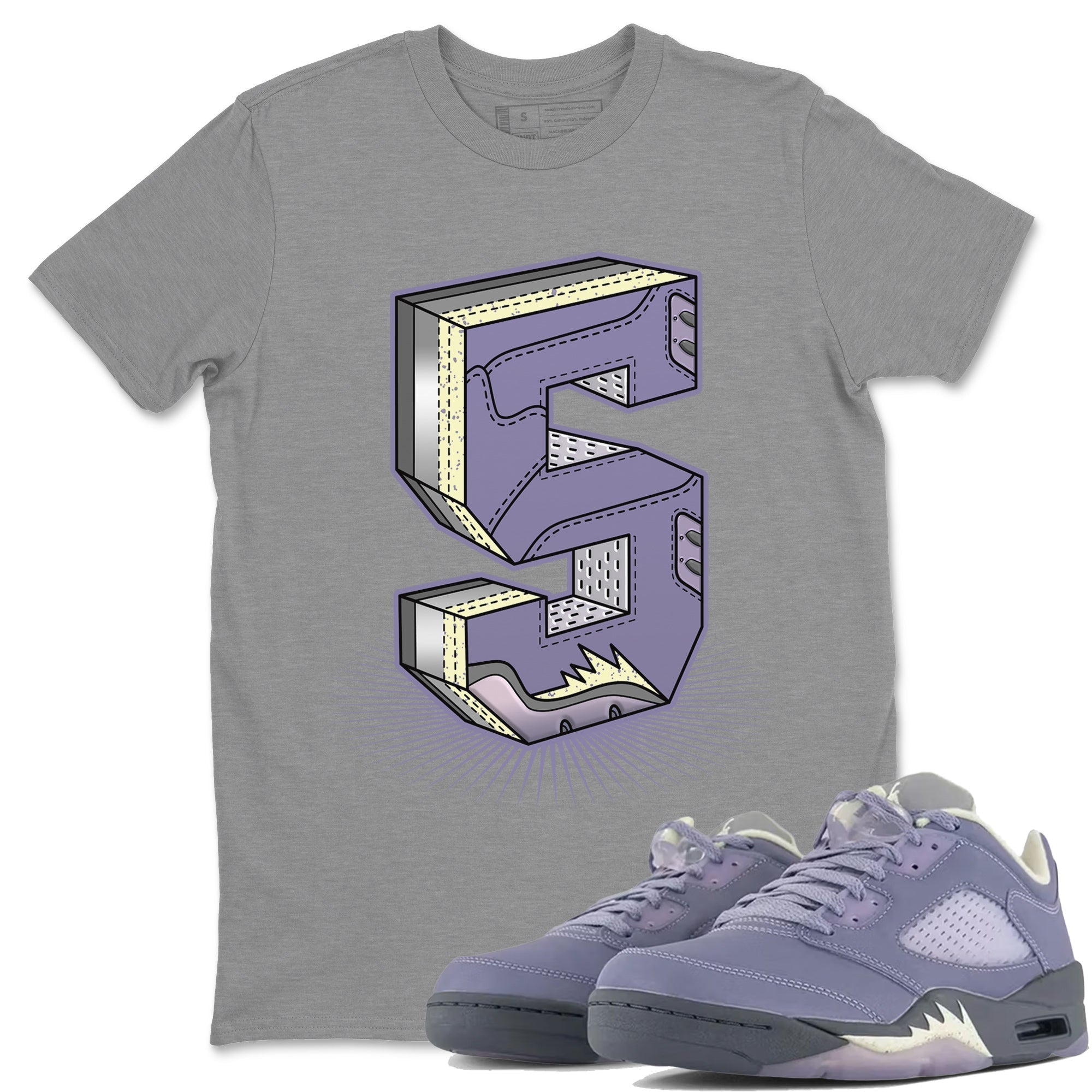 Number Statue Unisex Tops - Air Jordan 5 Indigo Haze