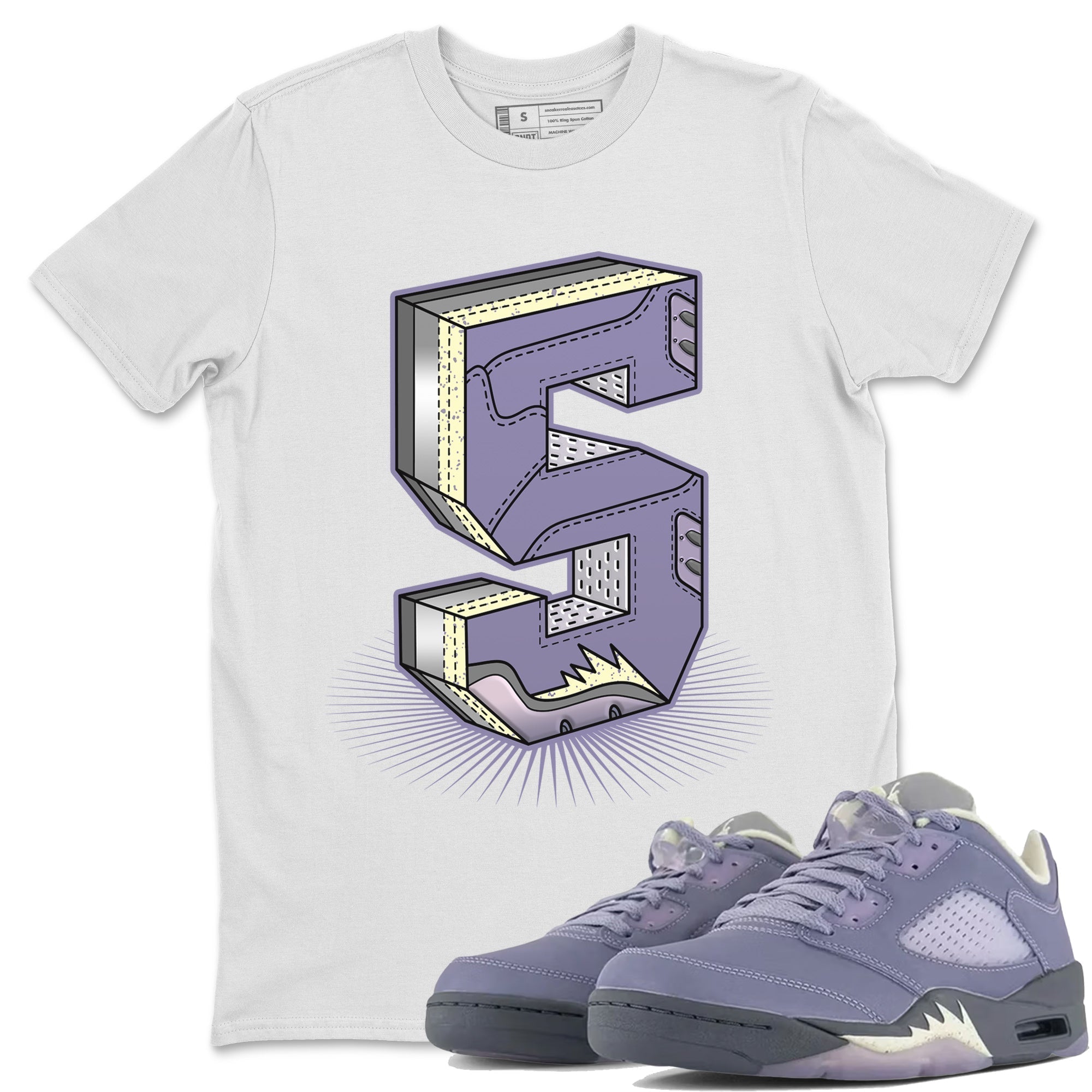 Number Statue Unisex Tops - Air Jordan 5 Indigo Haze