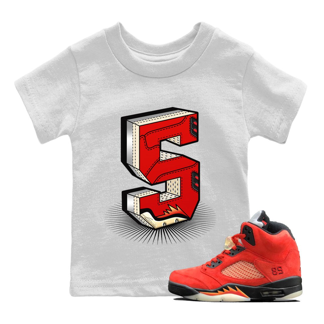 Number Statue Kids Tops - Air Jordan 5 Mars For Her