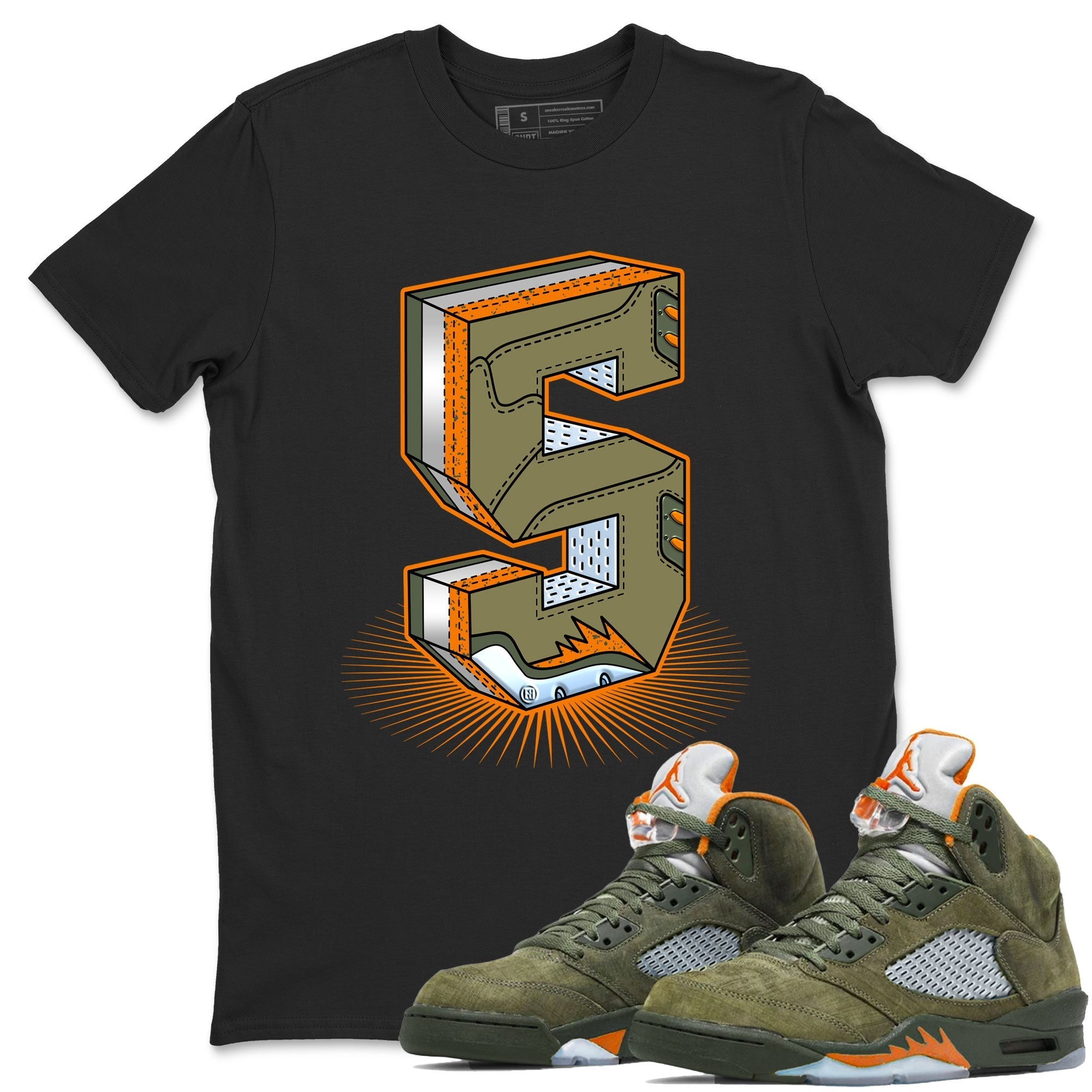 Number Statue snkmatch Tees - Air Jordan 5 Olive