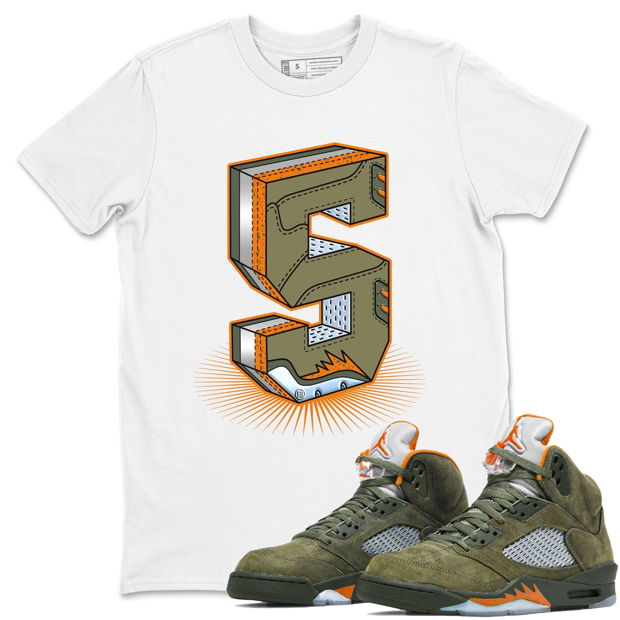 Number Statue snkmatch Tees - Air Jordan 5 Olive