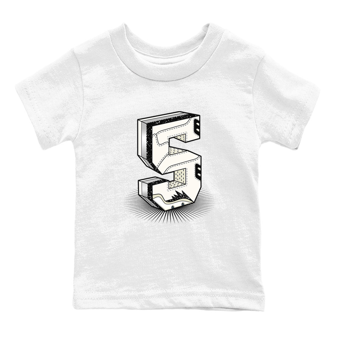 Number Statue snkmatch Tees Kids - Air Jordan 5 Sail