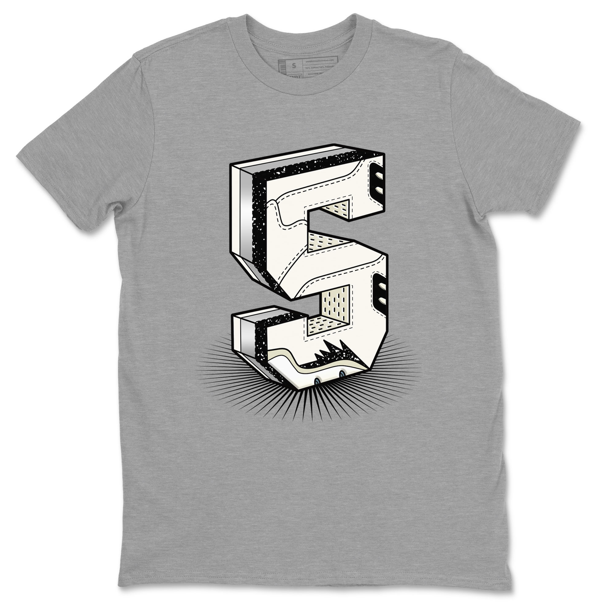 Number Statue snkmatch Tees - Air Jordan 5 Sail