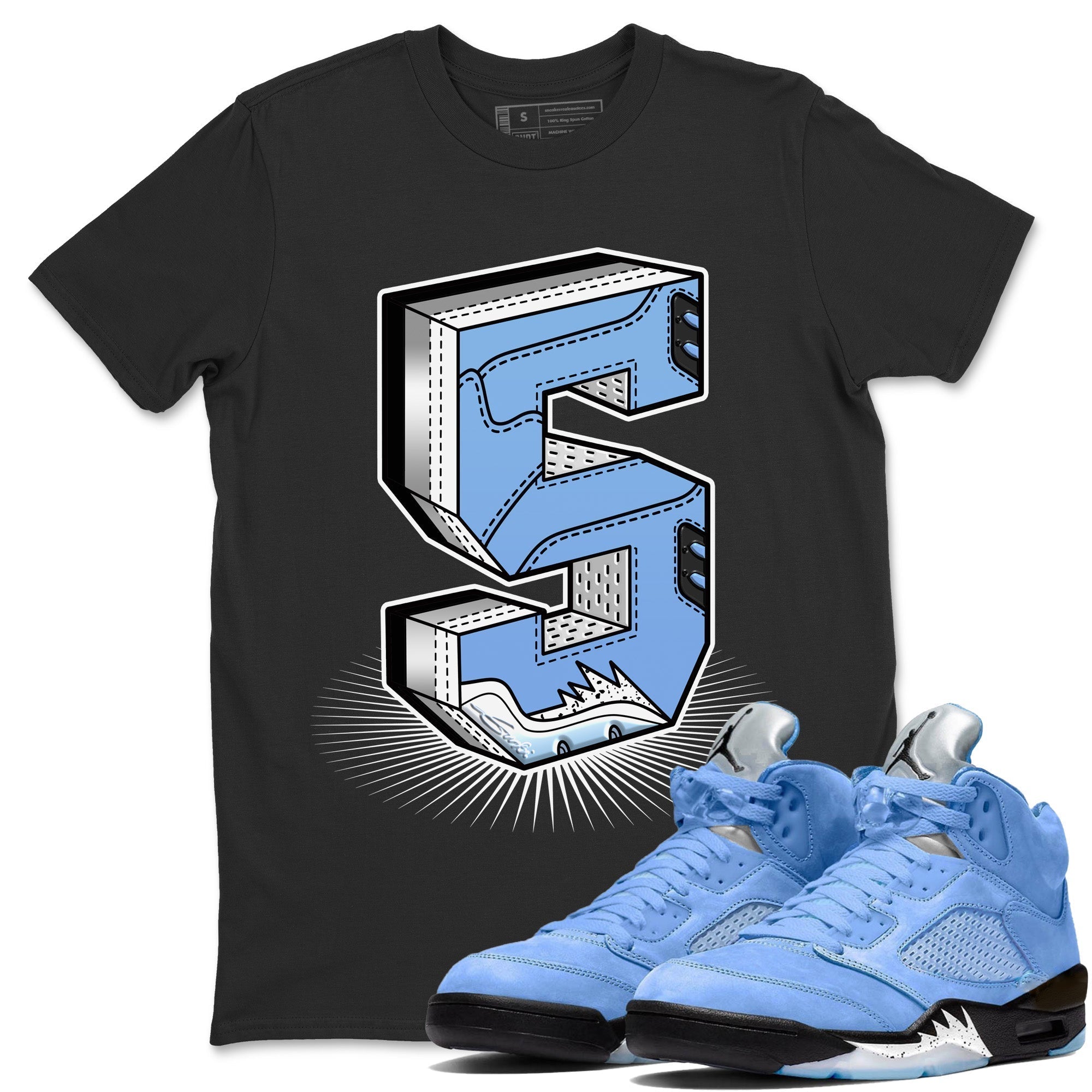 Number Statue Unisex Tops - Air Jordan 5 UNC