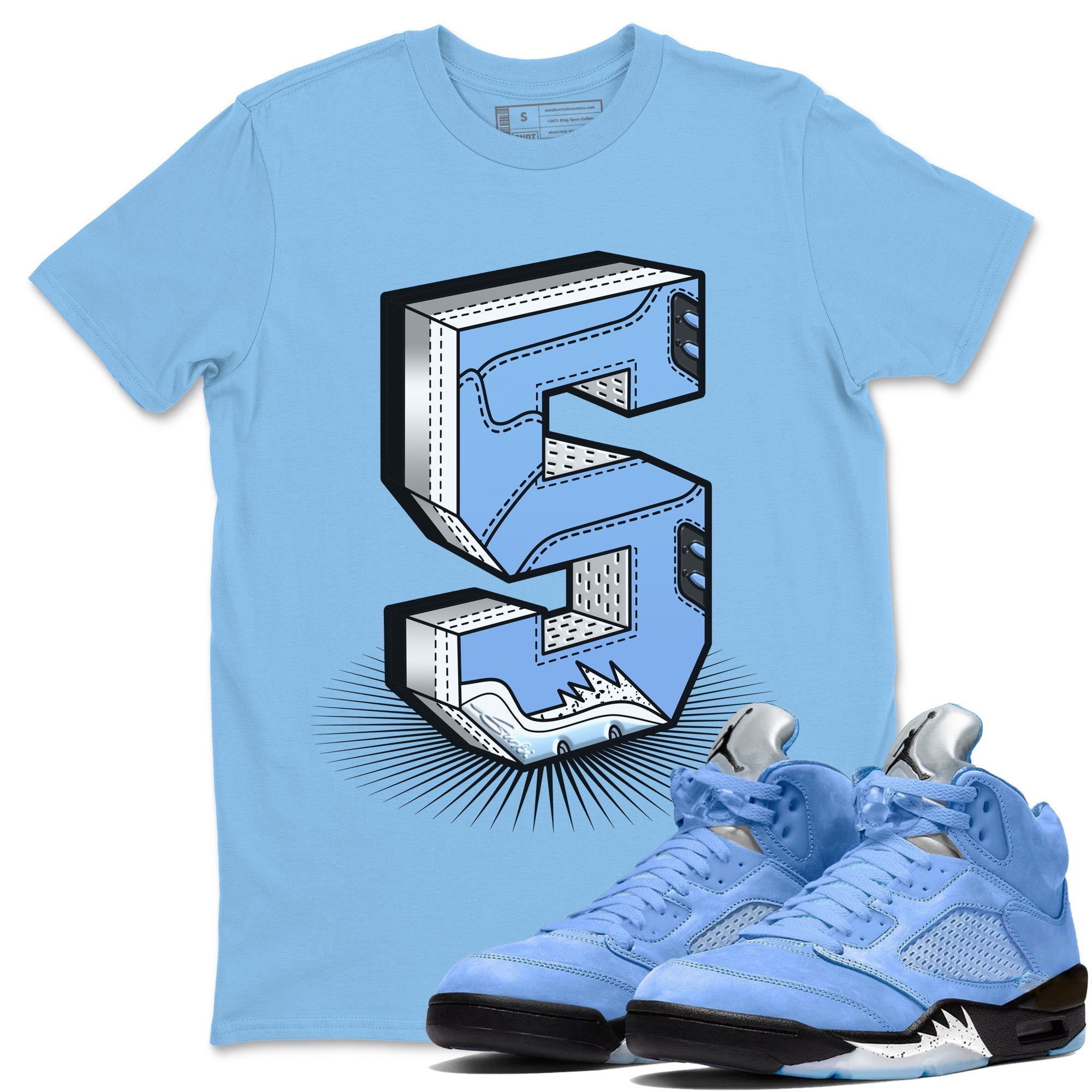 Number Statue Unisex Tops - Air Jordan 5 UNC