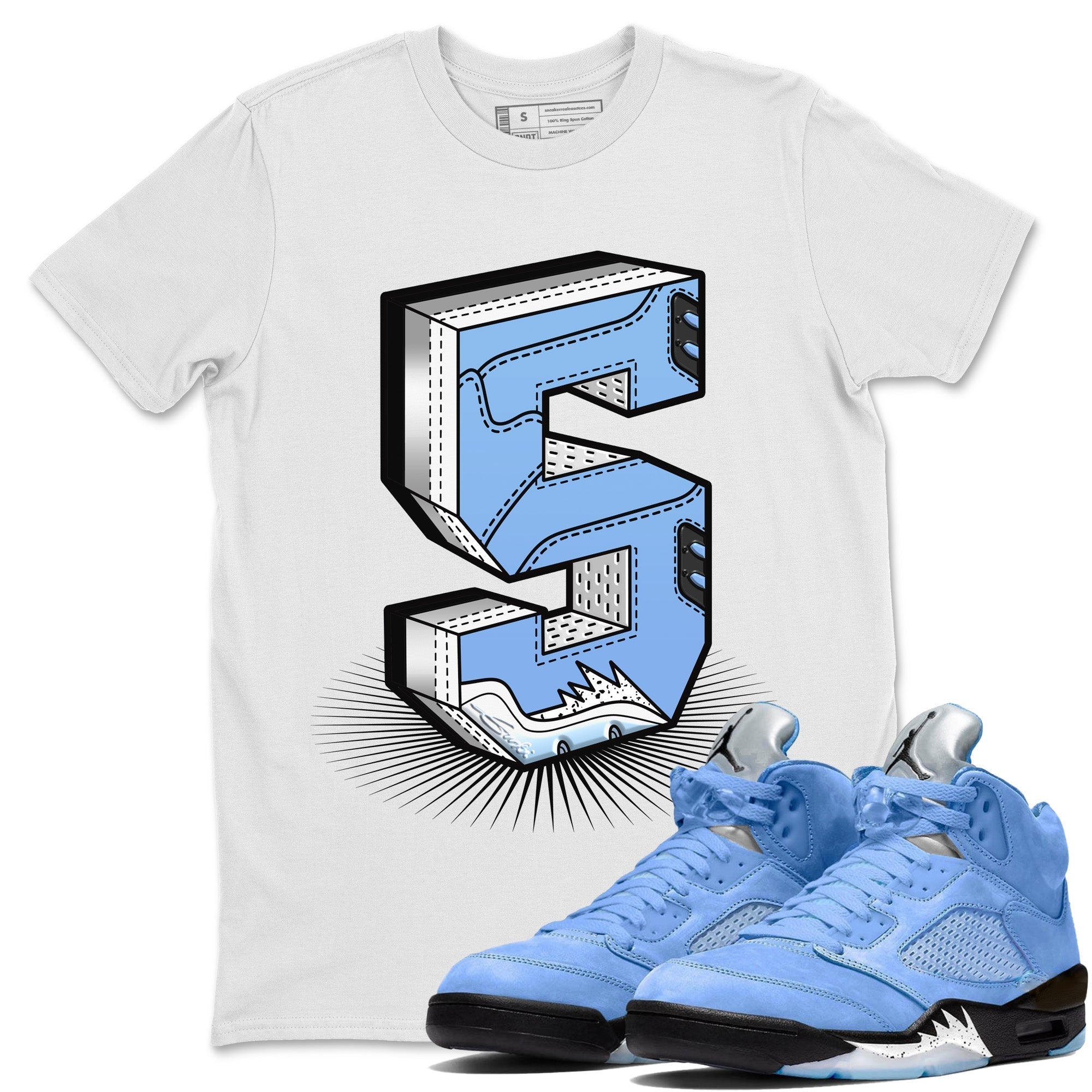 Number Statue Unisex Tops - Air Jordan 5 UNC