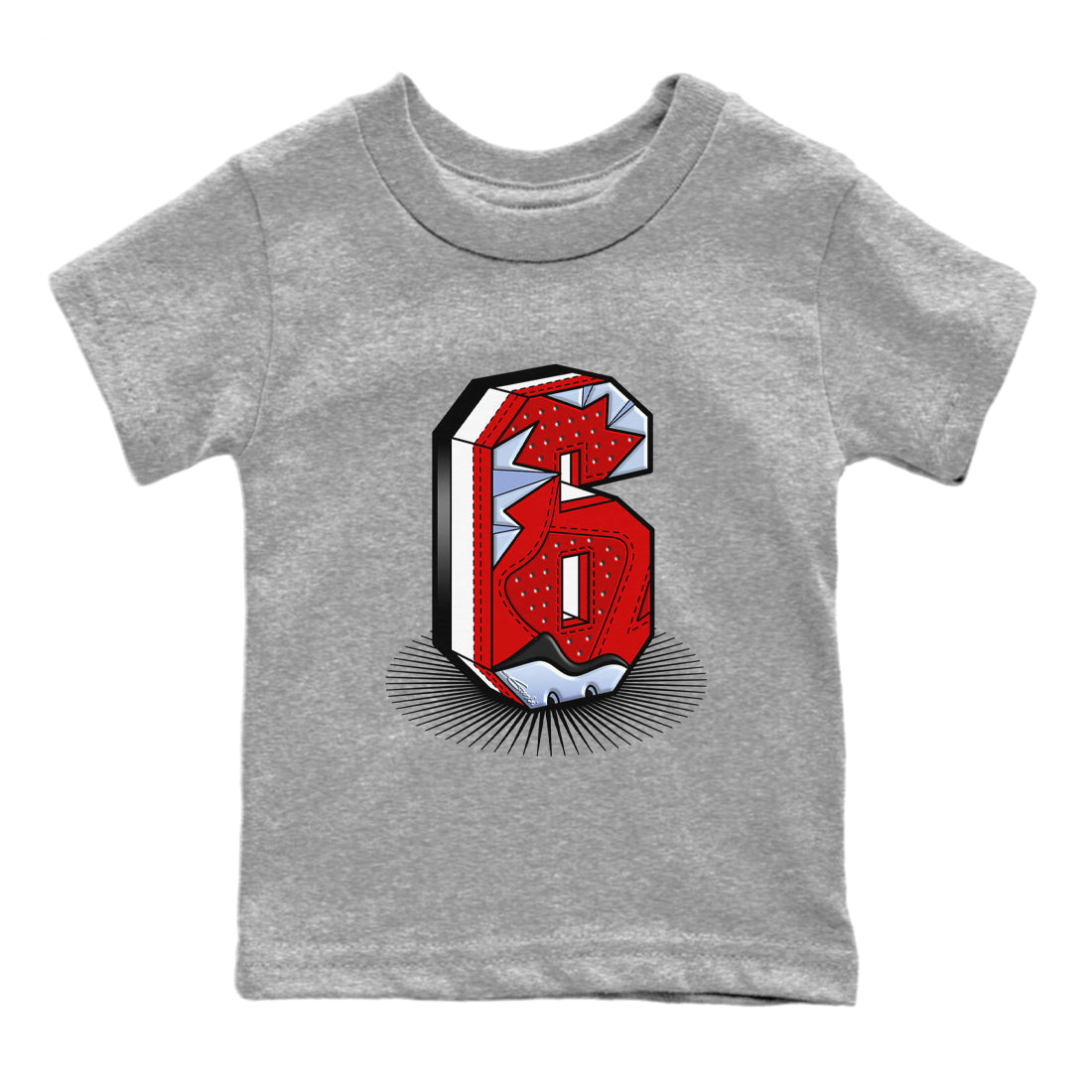 Number Statue Kids Tops - Air Jordan 6 Toro Bravo