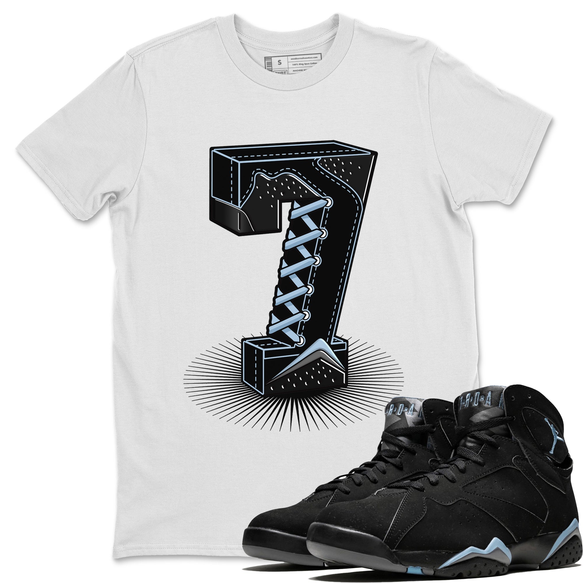 Number Statue Unisex Tops - Air Jordan 7 Chambray