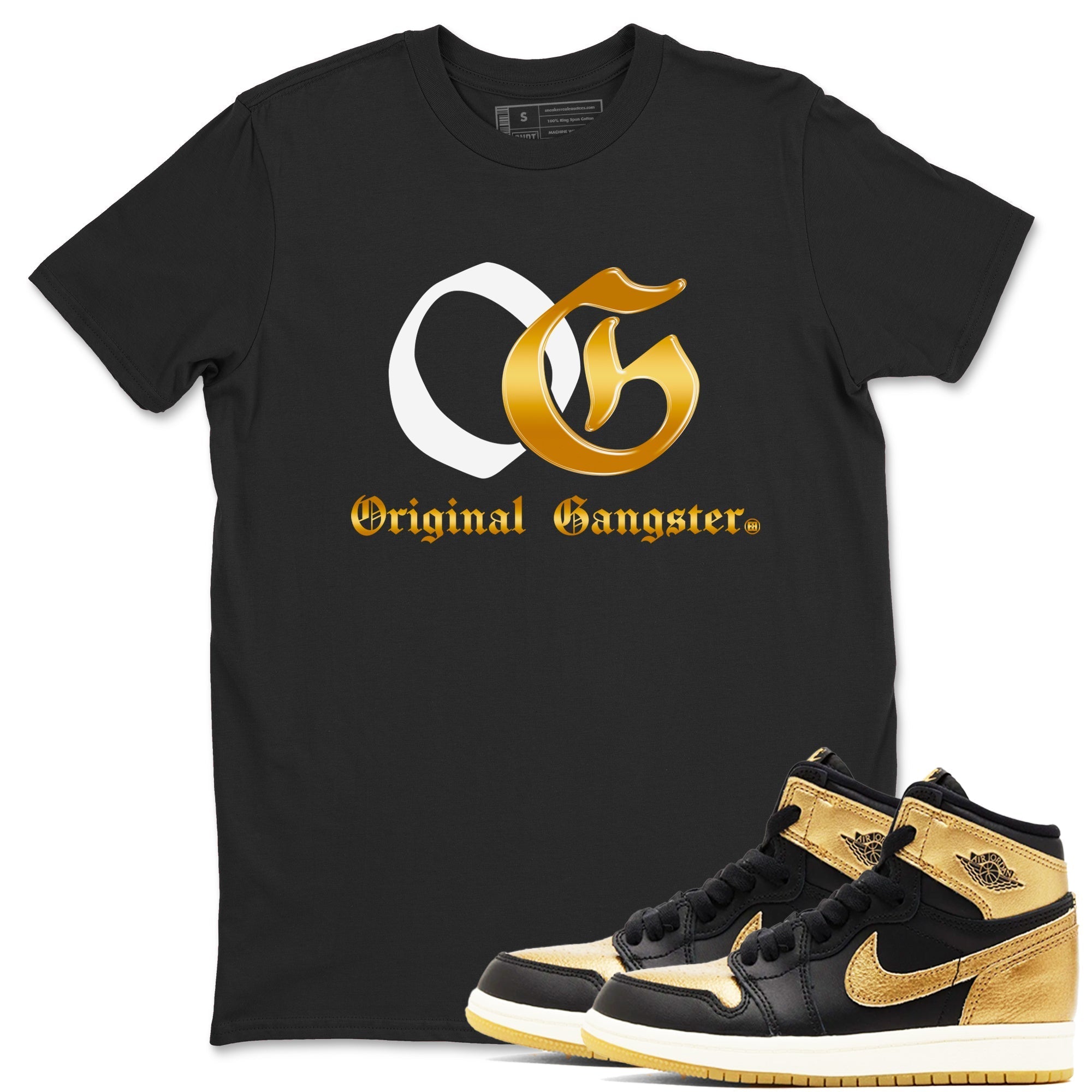 OG Original Gangster snkmatch Tees - Air Jordan 1 Black Black Metallic Gold