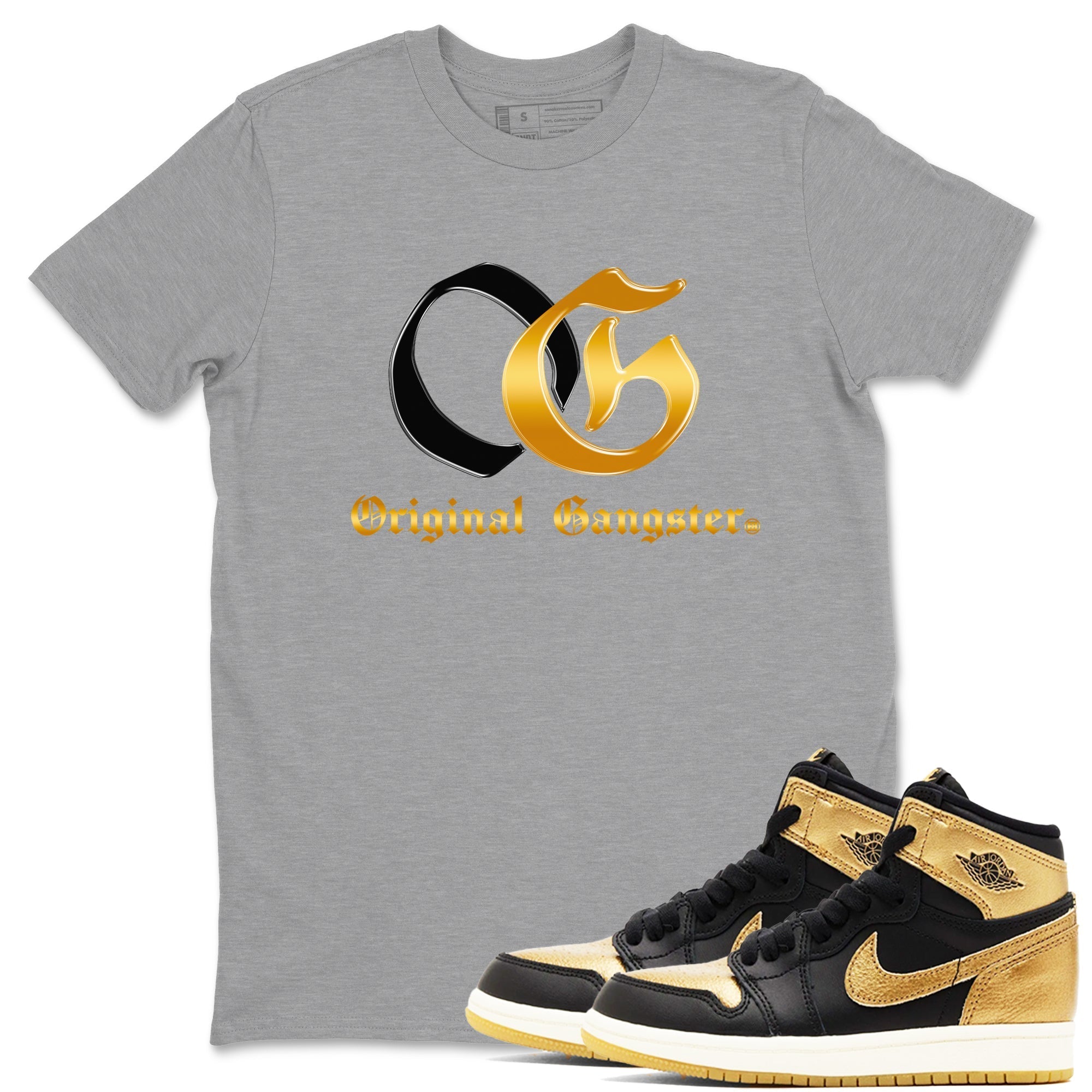 OG Original Gangster snkmatch Tees - Air Jordan 1 Black Black Metallic Gold