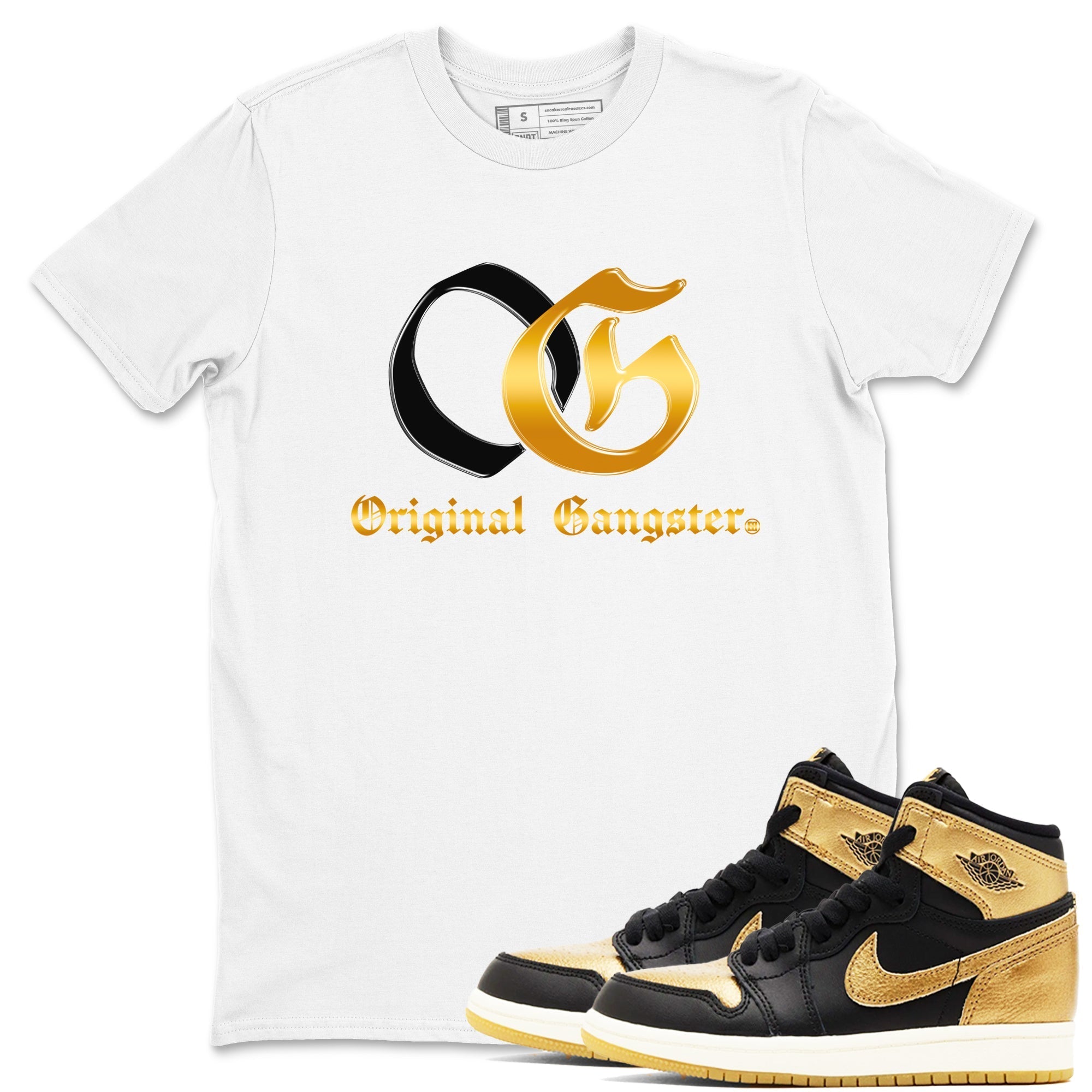 OG Original Gangster snkmatch Tees - Air Jordan 1 Black Black Metallic Gold