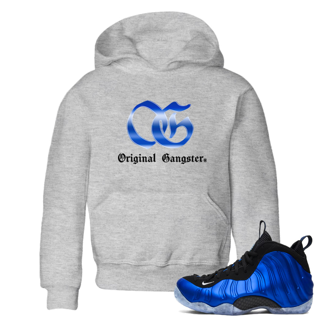 OG Gangster snkmatch Tees Kids - Air Foamposite One Royal