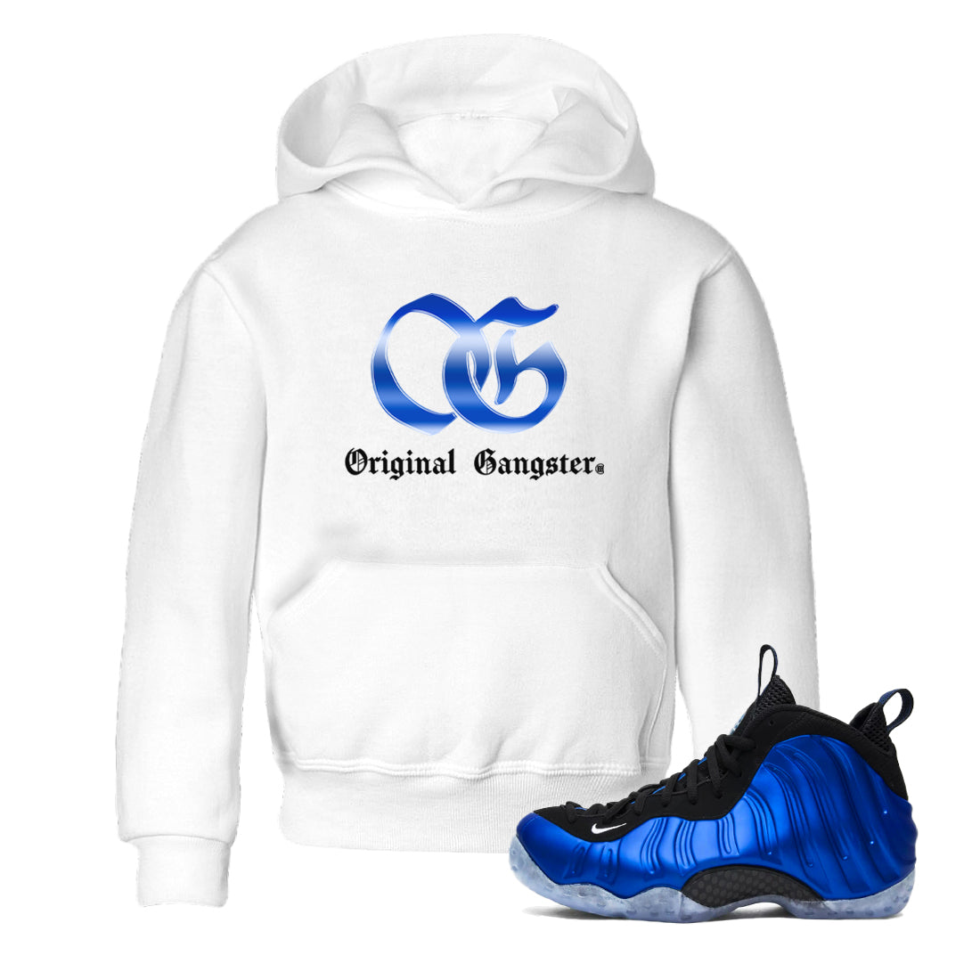 OG Gangster snkmatch Tees Kids - Air Foamposite One Royal