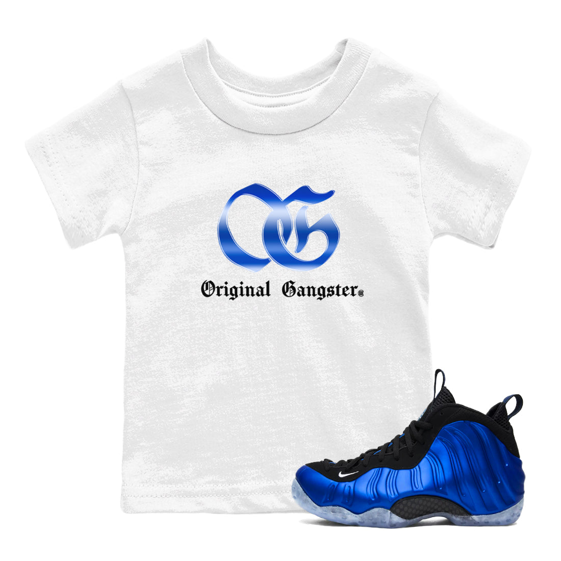 OG Gangster snkmatch Tees Kids - Air Foamposite One Royal