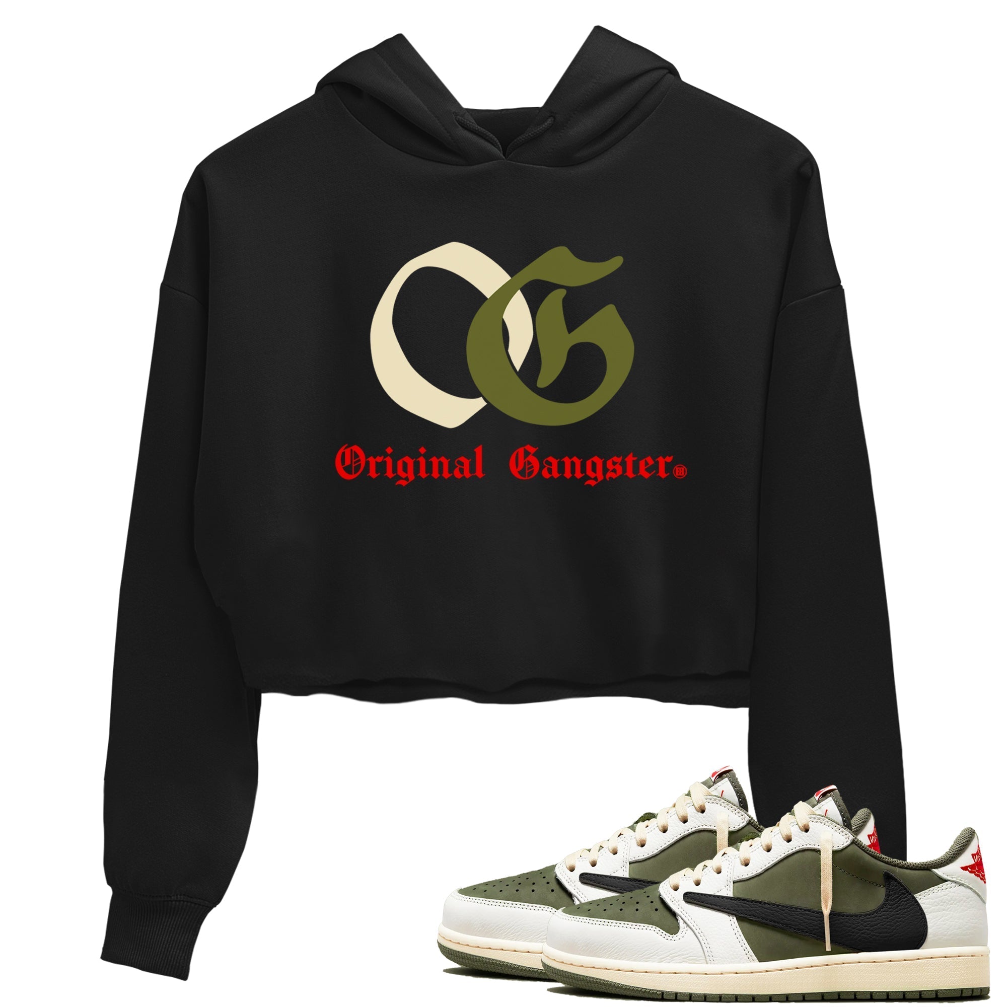OG Original Gangster snkmatch Women's Top - Air Jordan 1 Travis Scott Medium Olive
