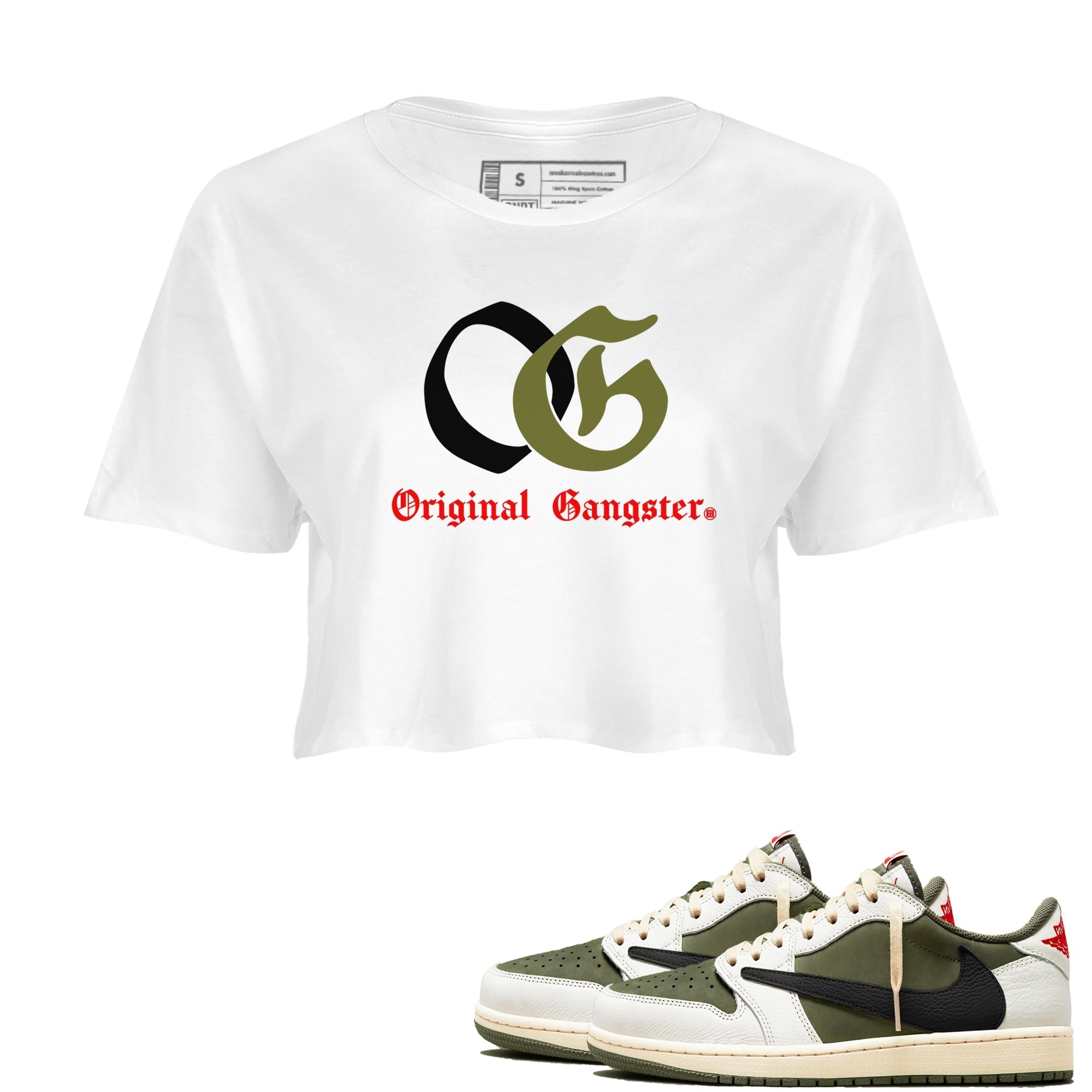 OG Original Gangster snkmatch Women's Top - Air Jordan 1 Travis Scott Medium Olive