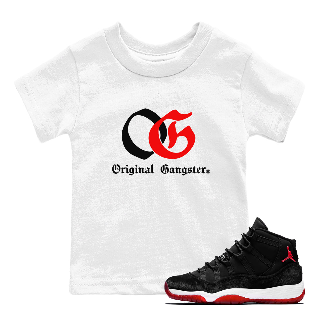 OG Original Gangster snkmatch Tees Kids - Air Jordan 11 Bred Velvet