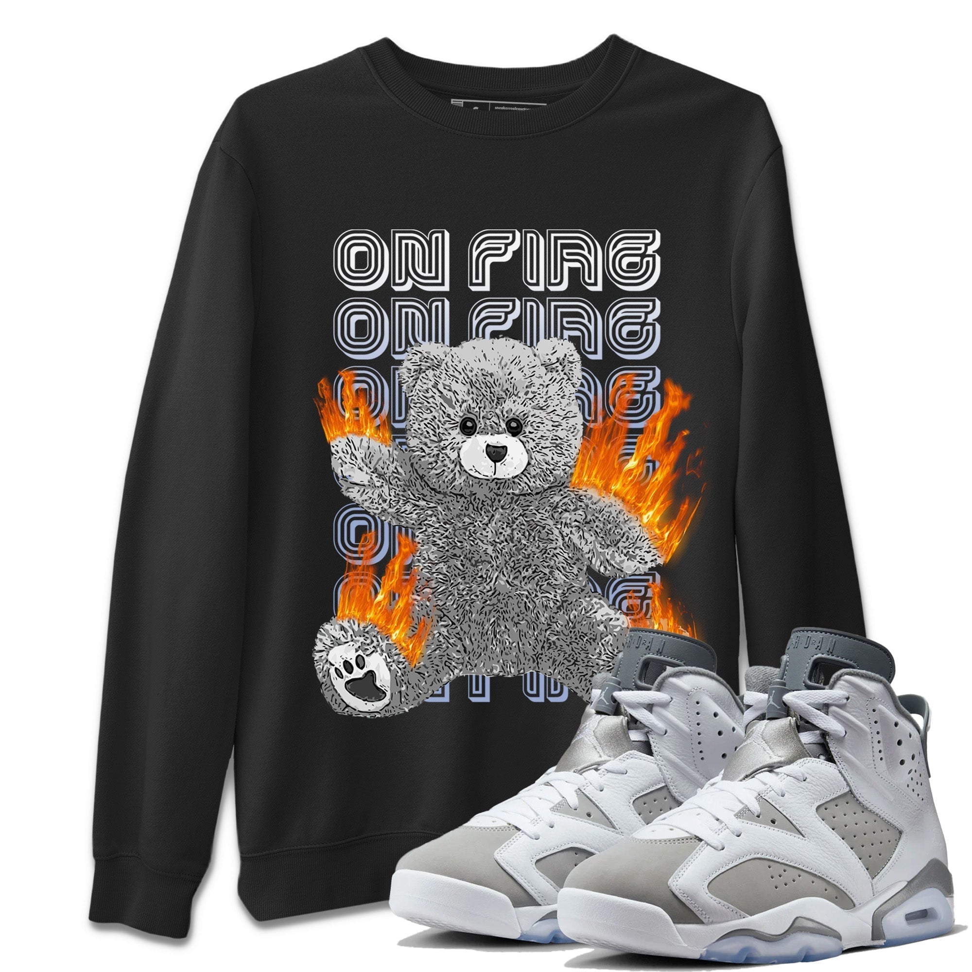 On Fire Bear Unisex Tops - Air Jordan 6 Cool Grey