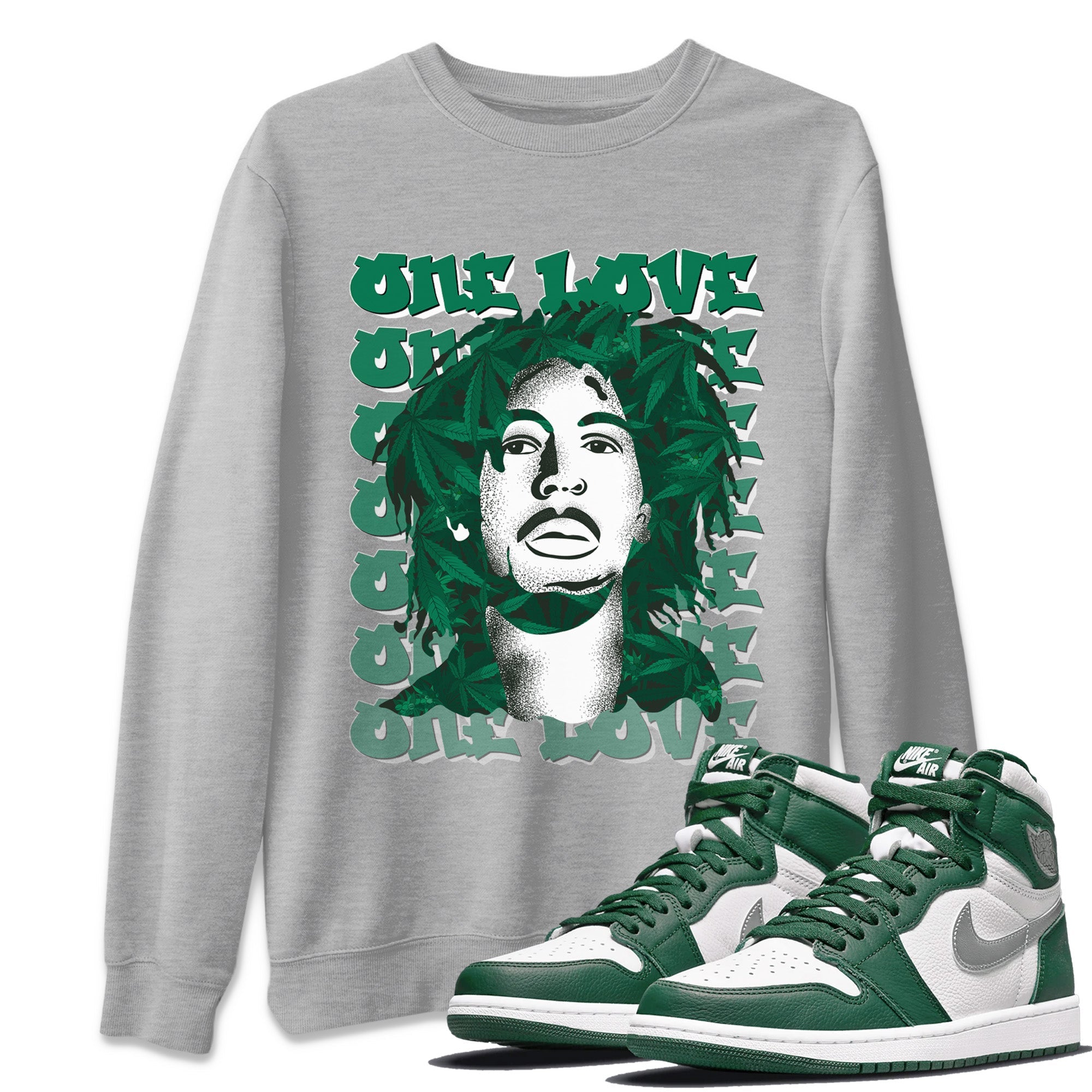 One Love Unisex Tops - Air Jordan 1 Gorge Green