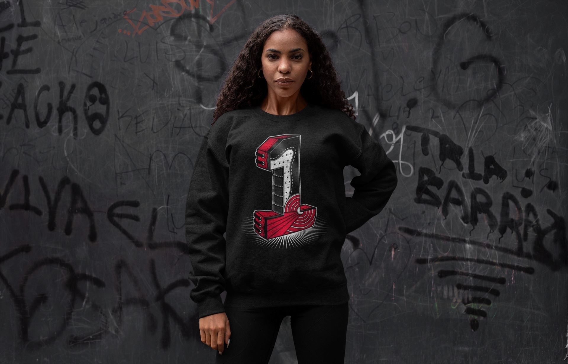 One Statue Unisex Tops - Air Jordan 1 Bred Patent