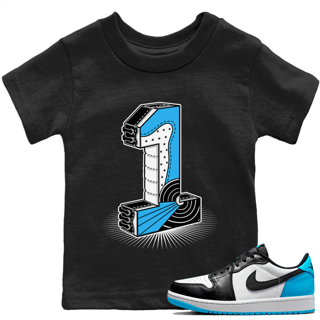 One Statue Kids Tops - Air Jordan 1 Powder Blue