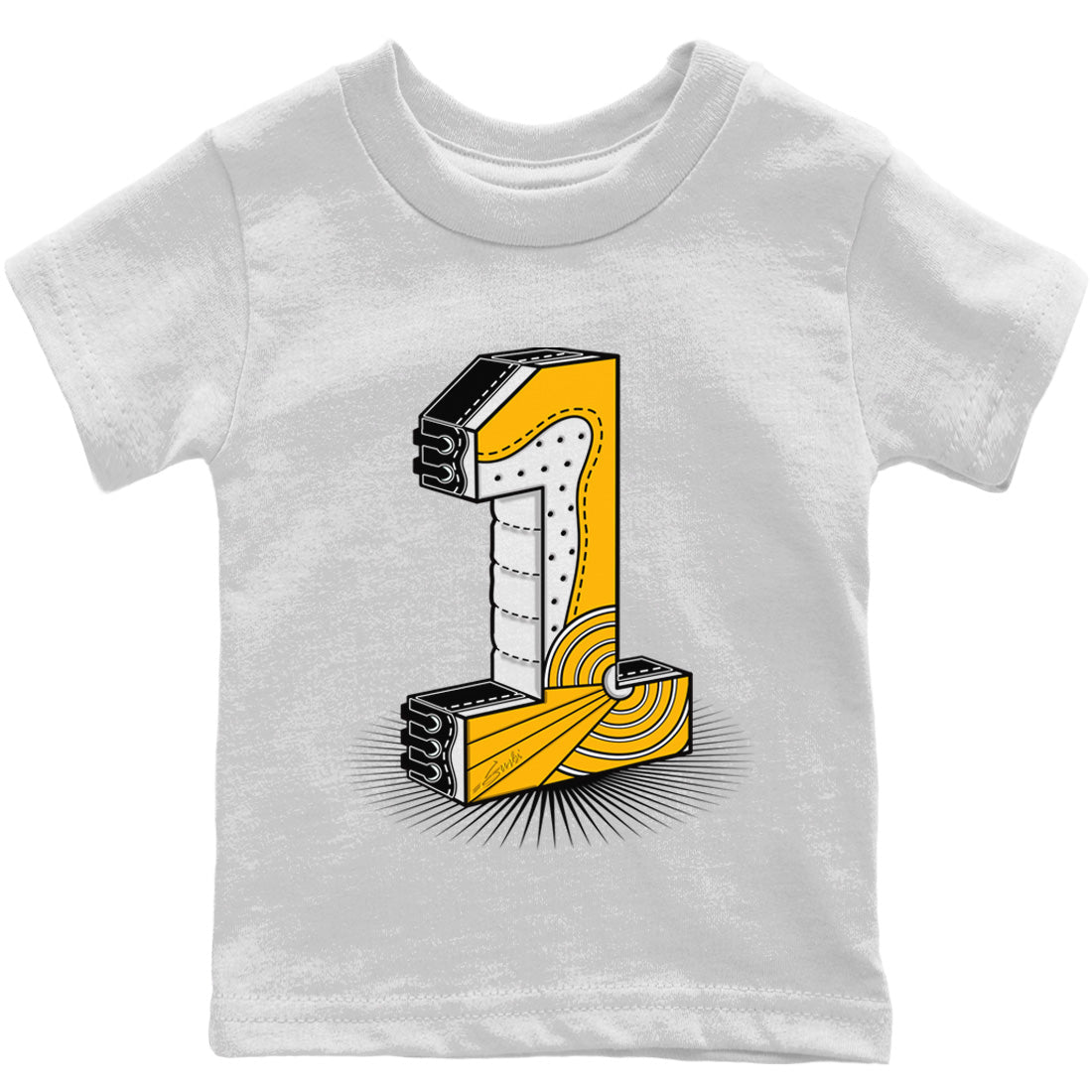 One Statue Kids Tops - Air Jordan 1 Yellow Toe