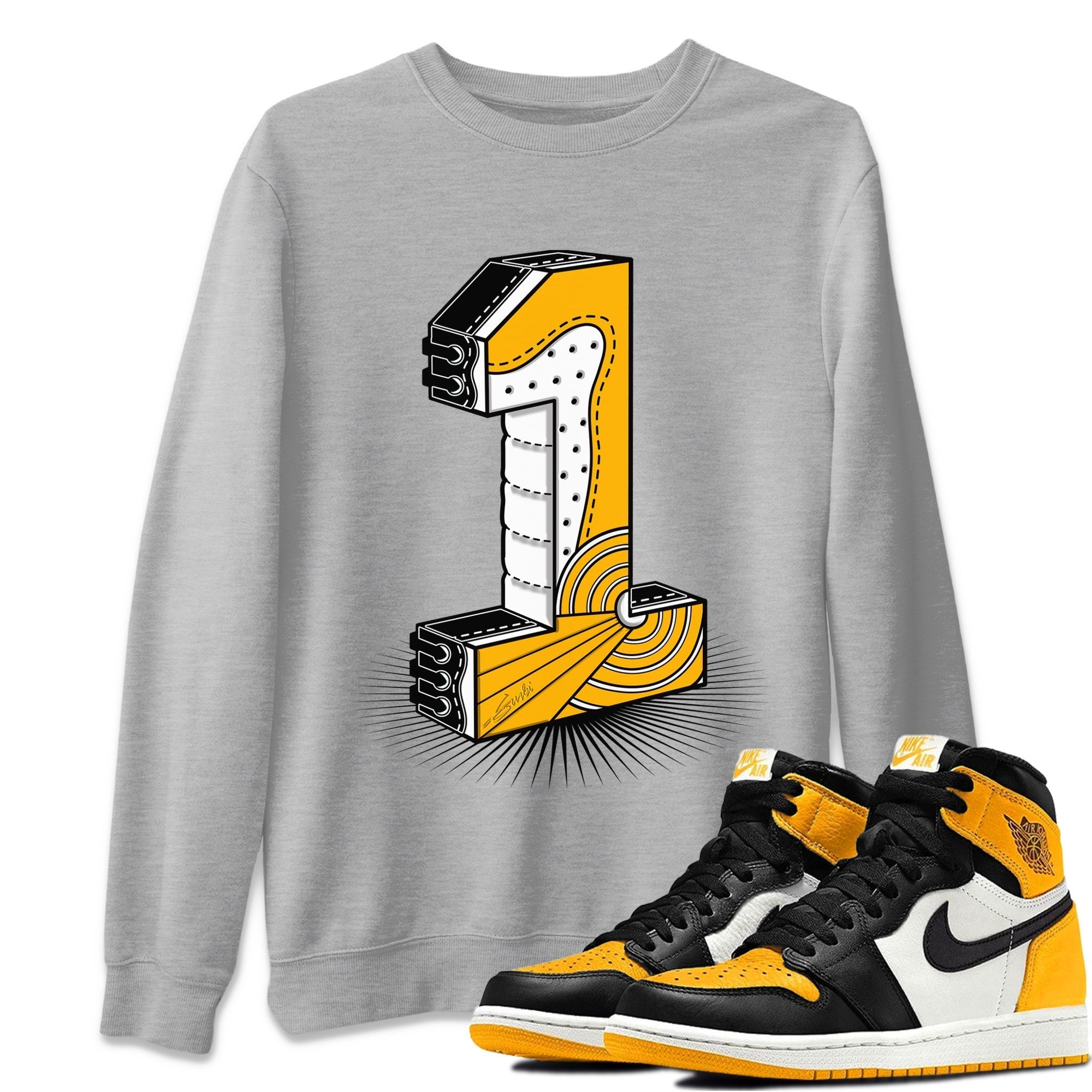 One Statue Unisex Tops - Air Jordan 1 Yellow Toe