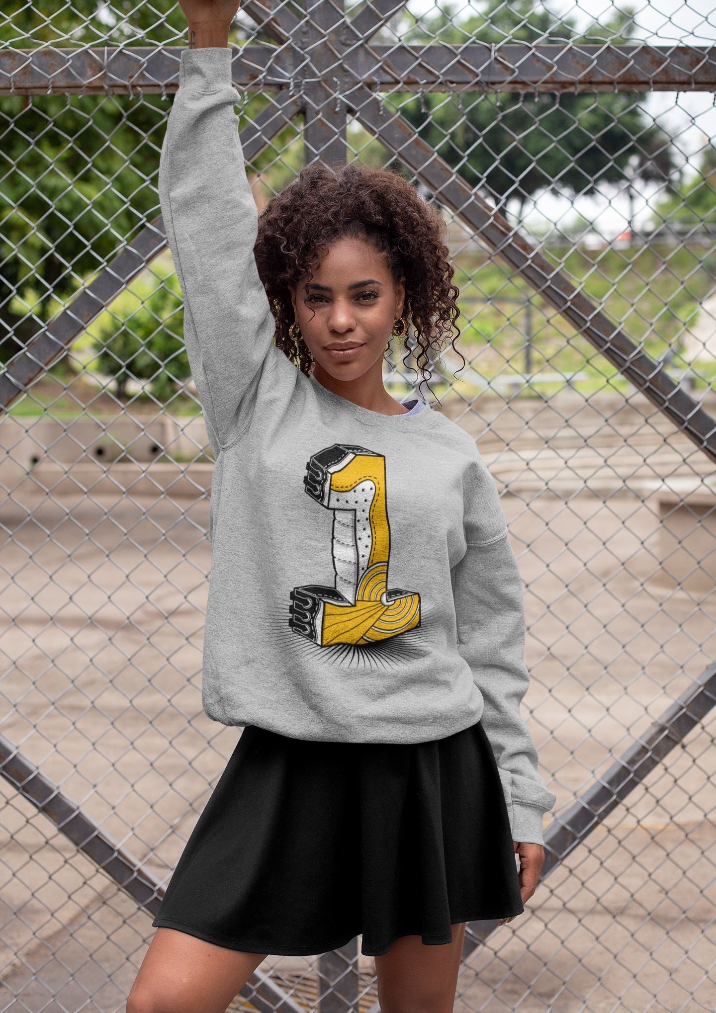 One Statue Unisex Tops - Air Jordan 1 Yellow Toe