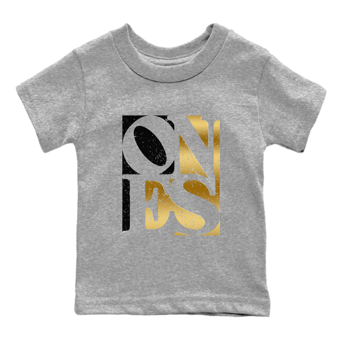 Ones snkmatch Tees Kids - Air Jordan 1 Black Metallic Gold