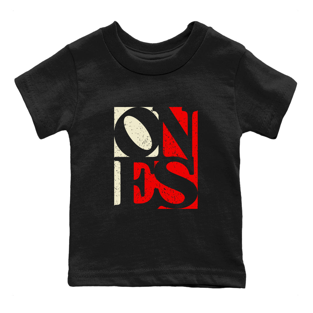 Ones snkmatch Tees Kids - Air Jordan 1 Black Toe Reimagined