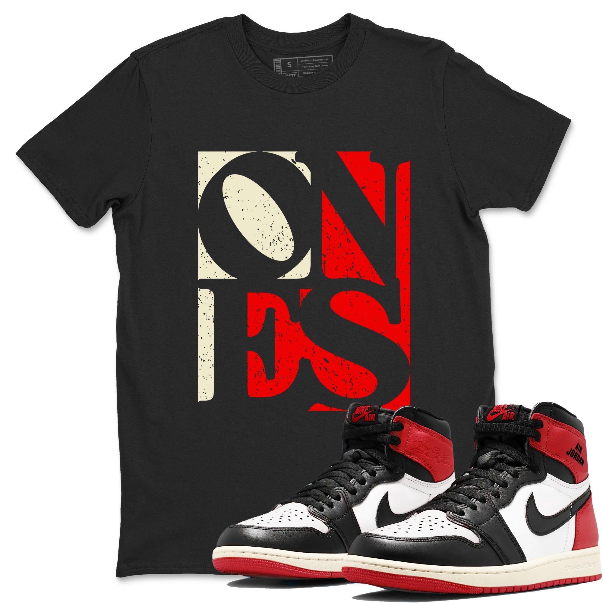 Ones snkmatch Tees - Air Jordan 1 Black Toe Reimagined