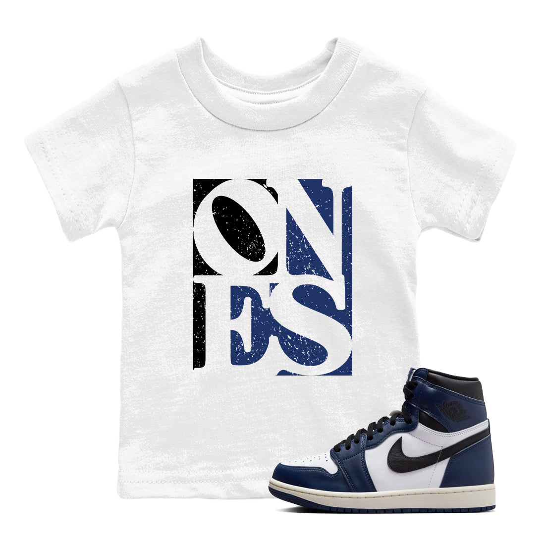 Ones snkmatch Tees Kids - Air Jordan 1 Midnight Navy