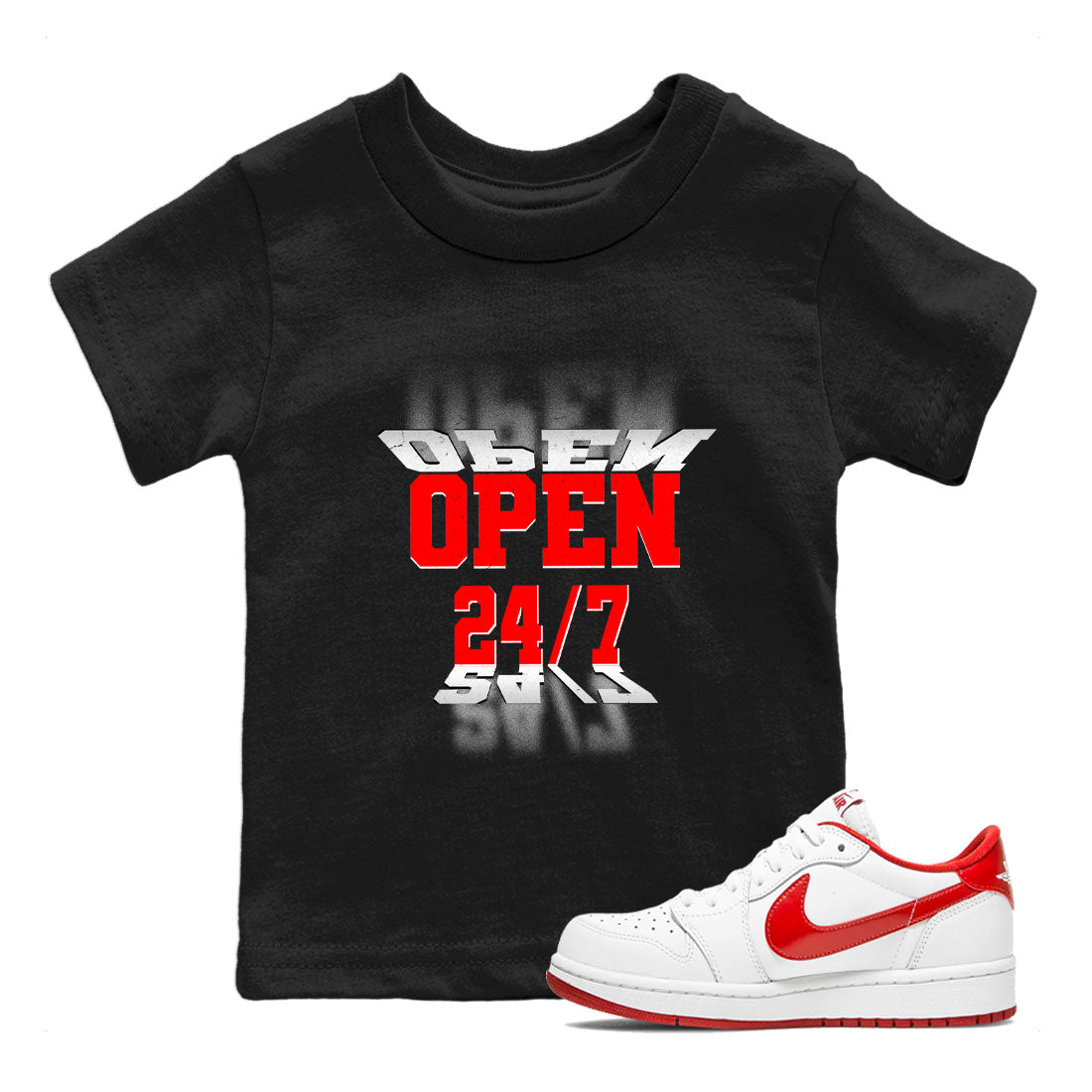 Open 24 7 snkmatch Tee Kids - Air Jordan 1 University Red
